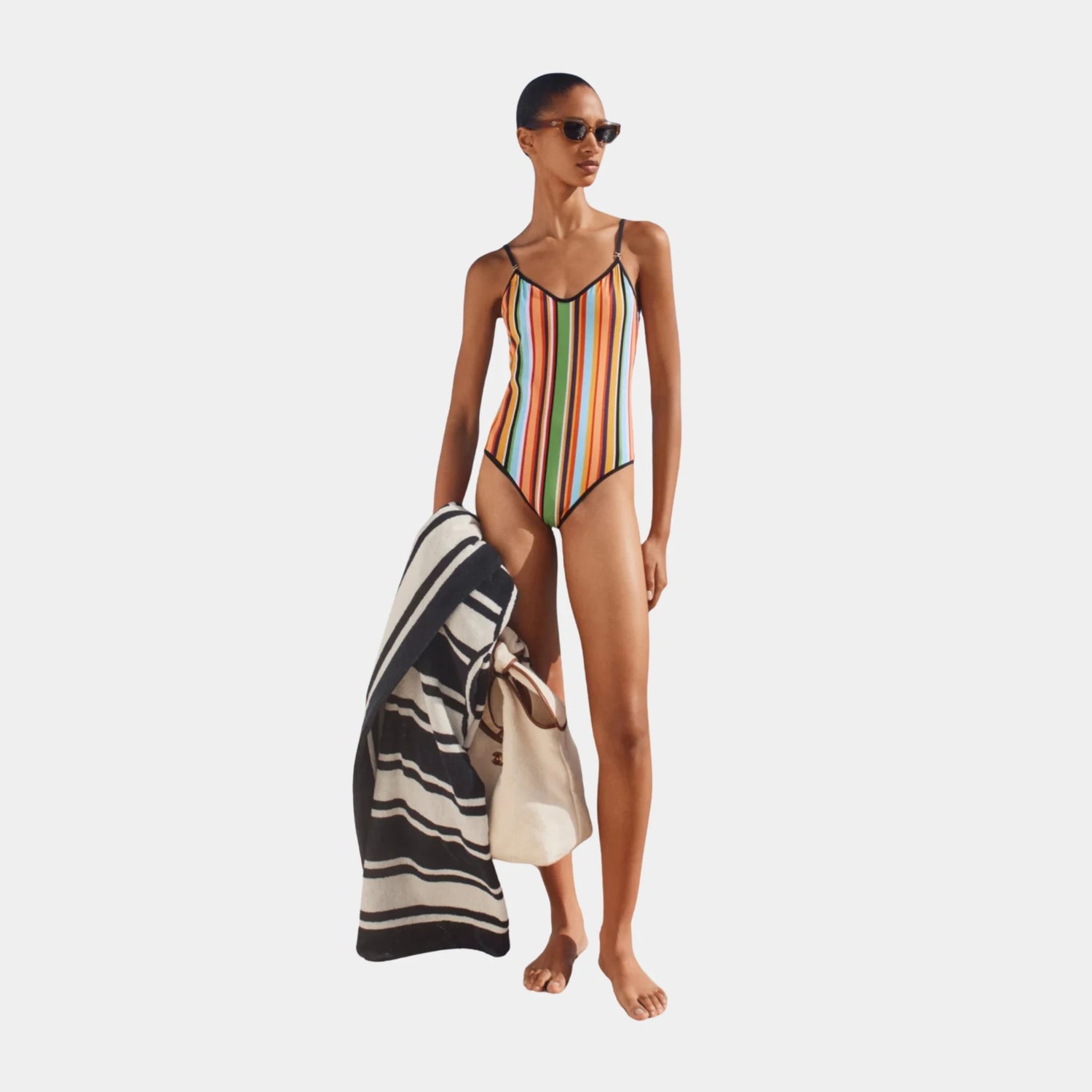 Chanel Swimsuit in Multicolour Stretch Jersey, Front