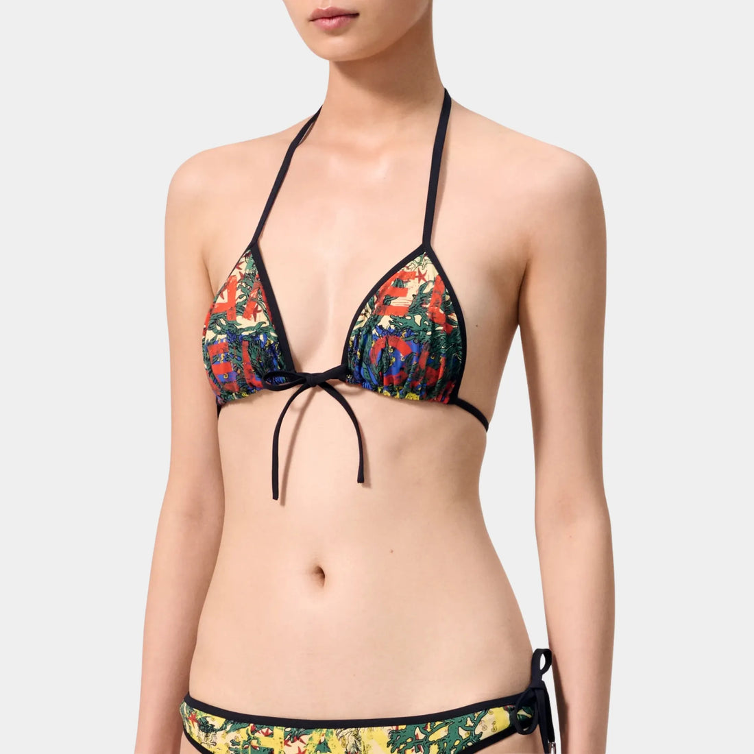Chanel Swimsuit Top in Multicolour Stretch Jersey, Front