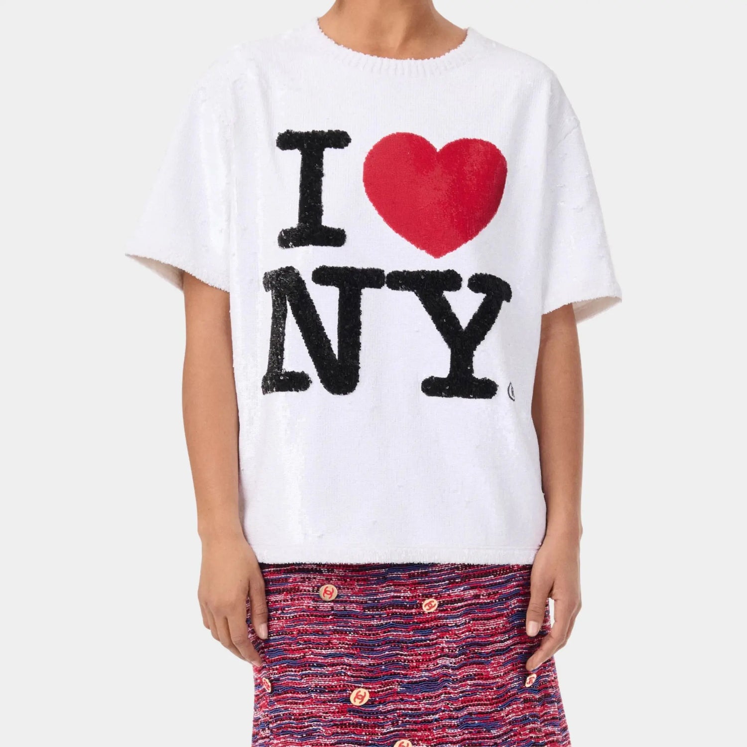T-Shirt Cotton Silk &amp; Blended Fibers Snow White Red &amp; Black