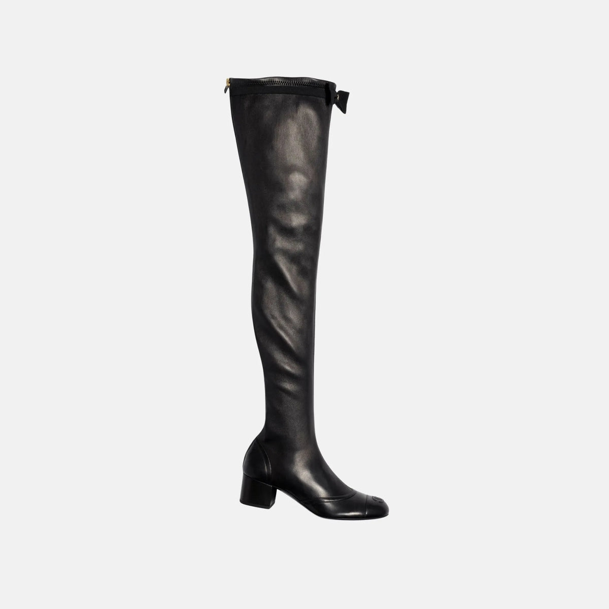 Thigh High Boots in Stretch Lamb and Lamb Leather