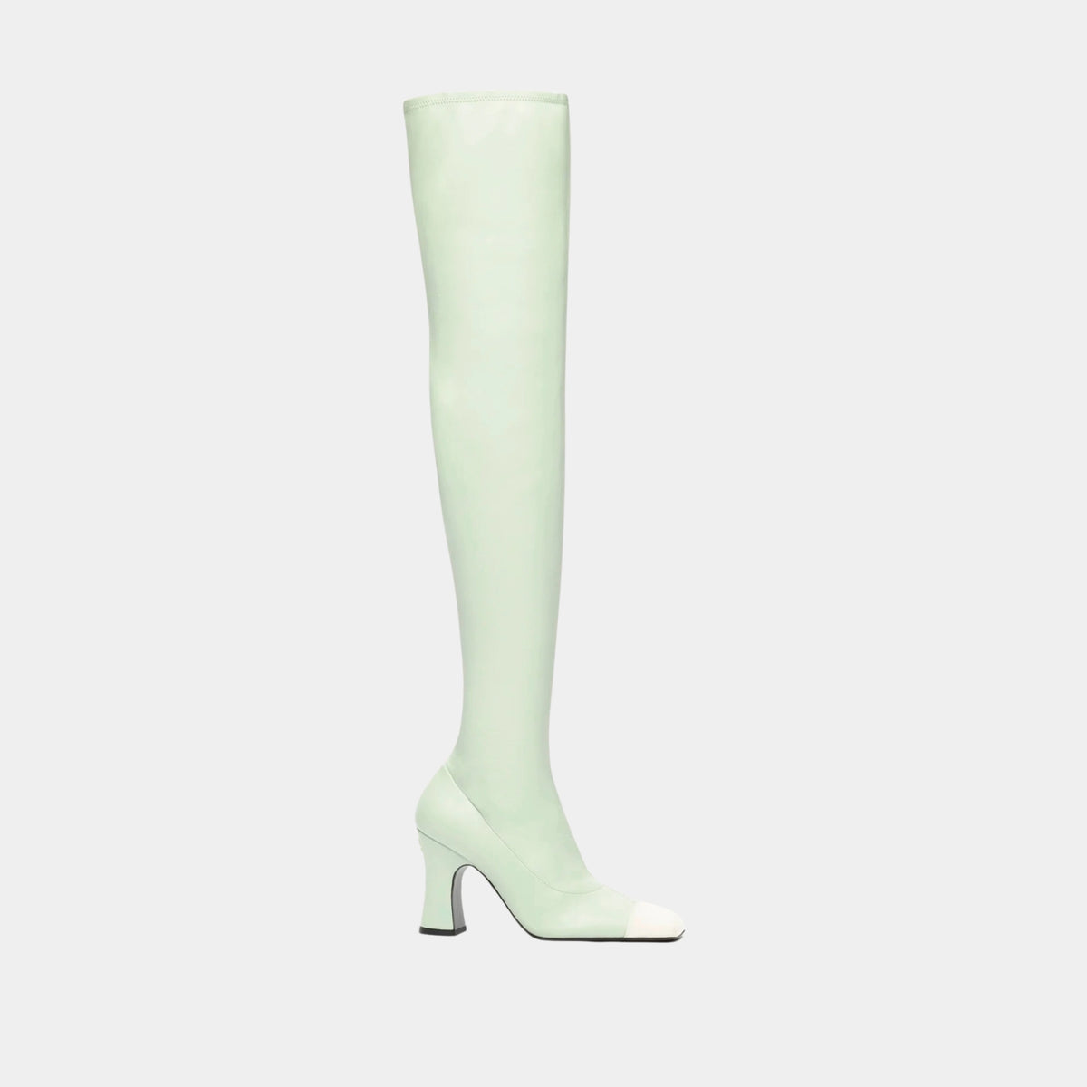 Thigh High Boots Stretch Lambskin &amp; Patent Calfskin