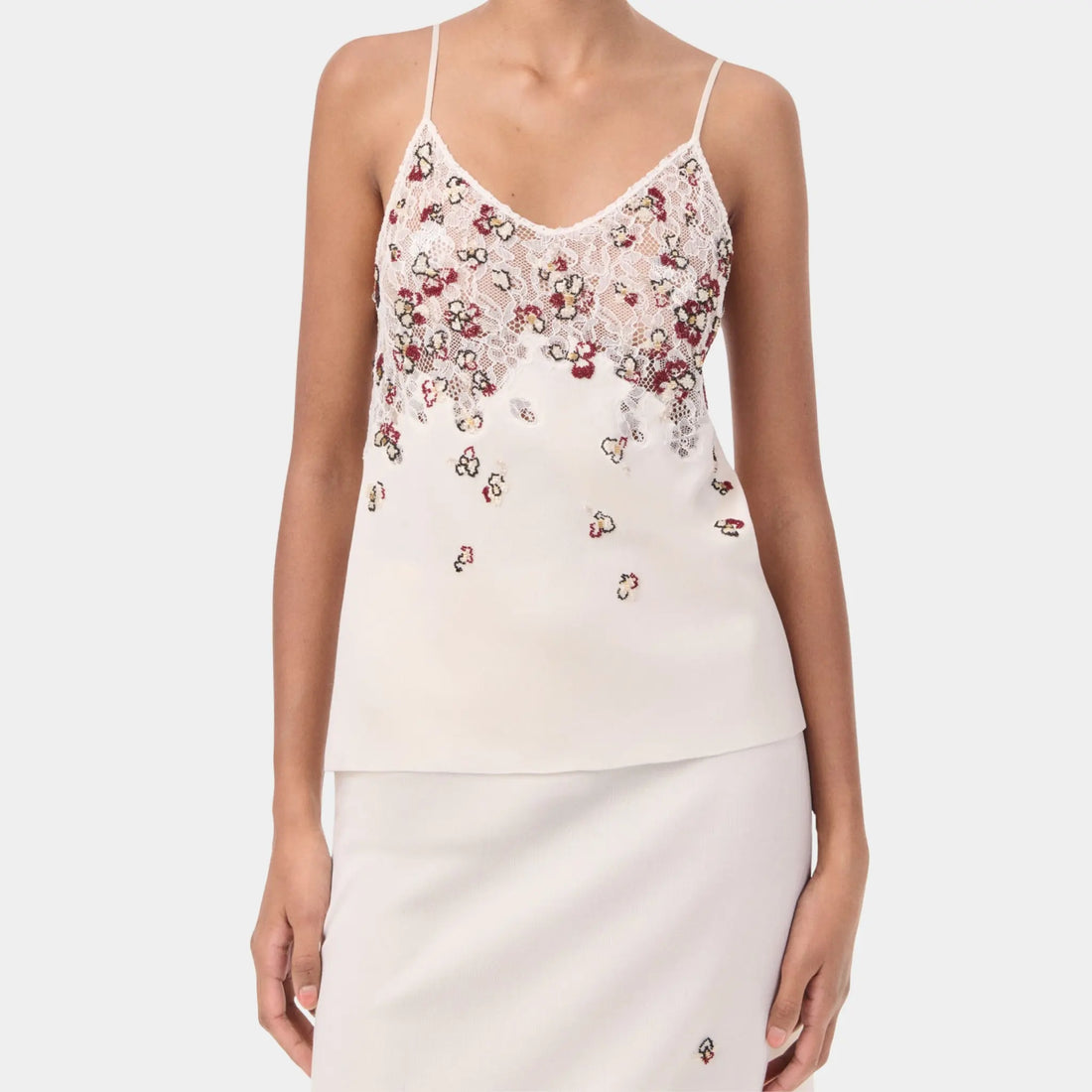 Chanel Top Embroidered Silk Seed Beads &amp; Glass Tubes, Front