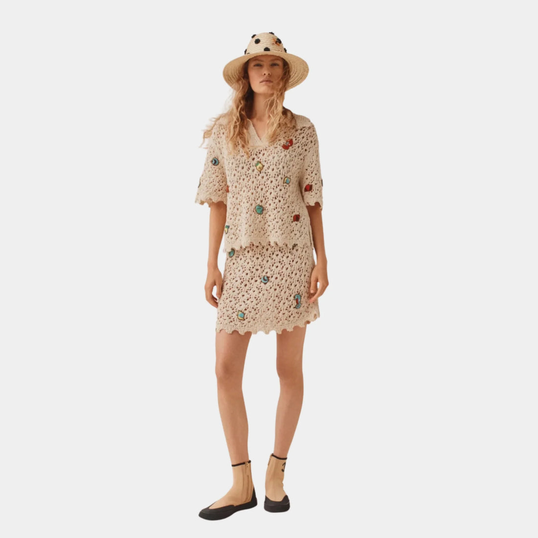 Chanel Top in Light Beige Cotton &amp; Silk, Front
