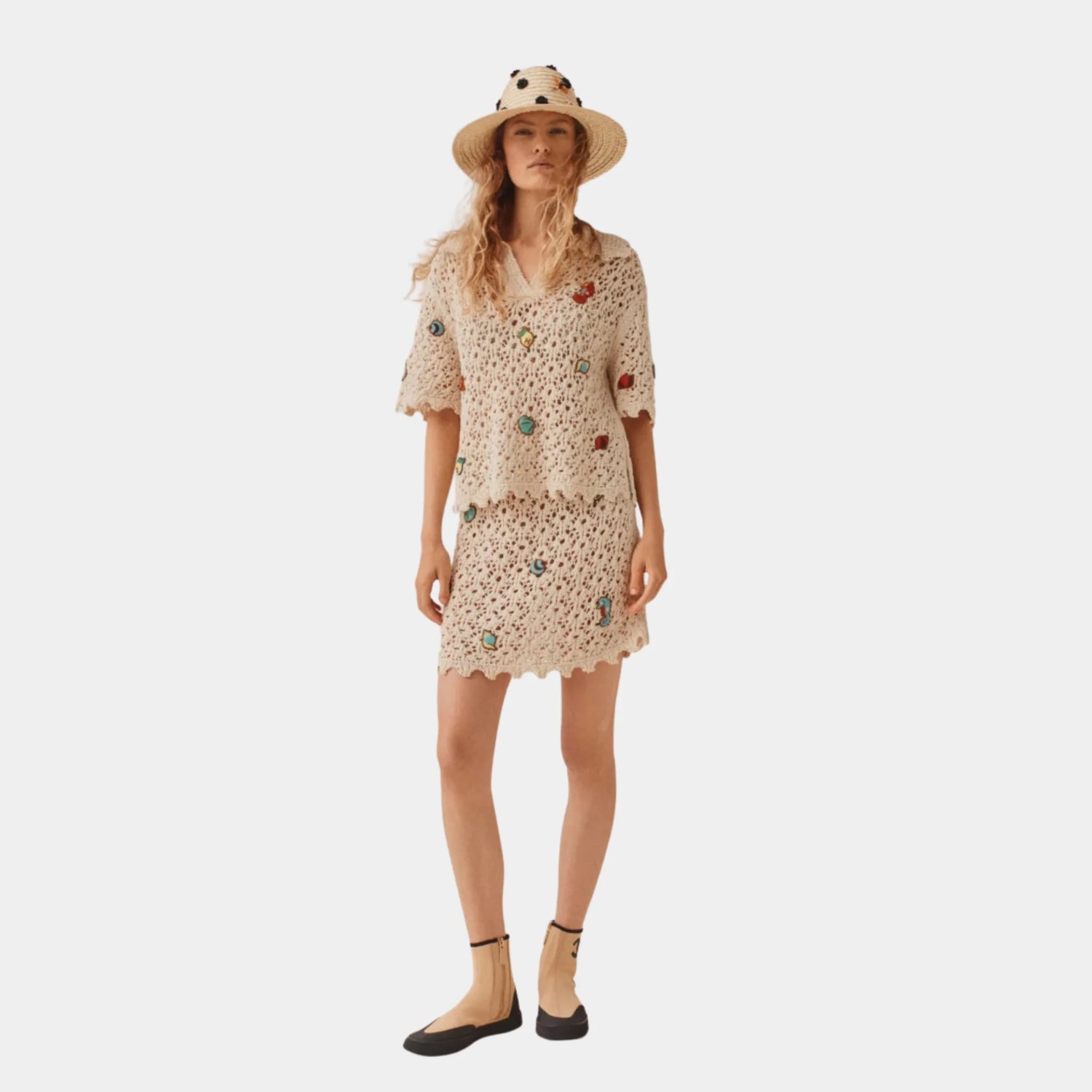 Chanel Top in Light Beige Cotton &amp; Silk, Front