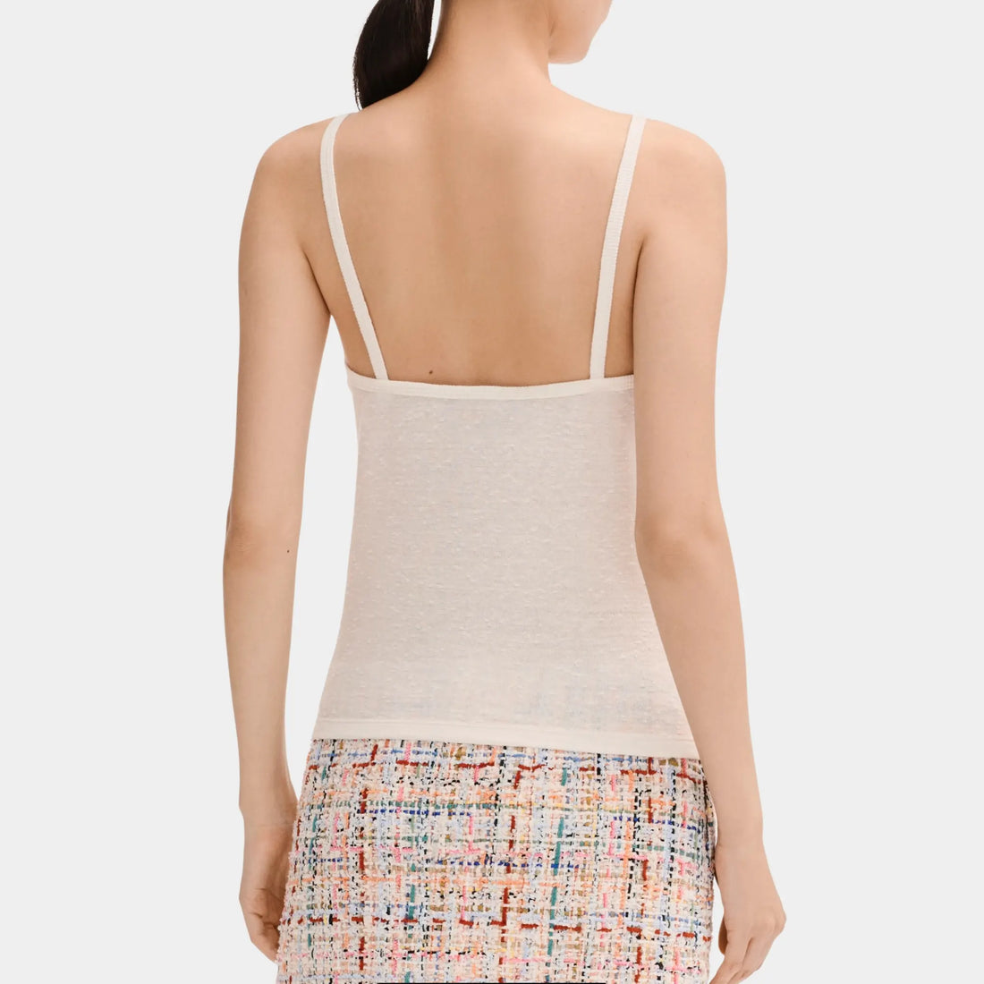 Chanel Top in White Linen and Cotton, Back