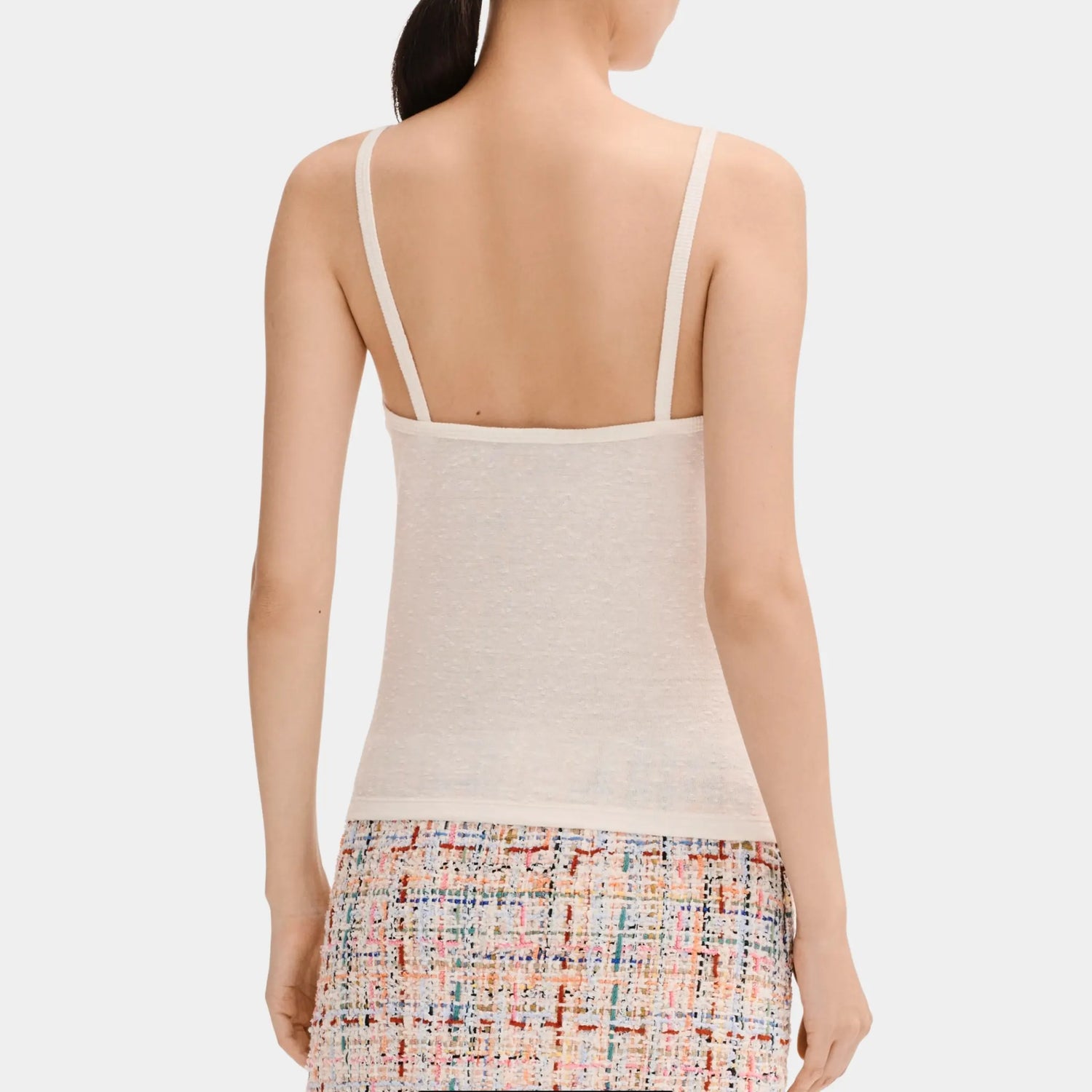 Chanel Top in White Linen and Cotton, Back