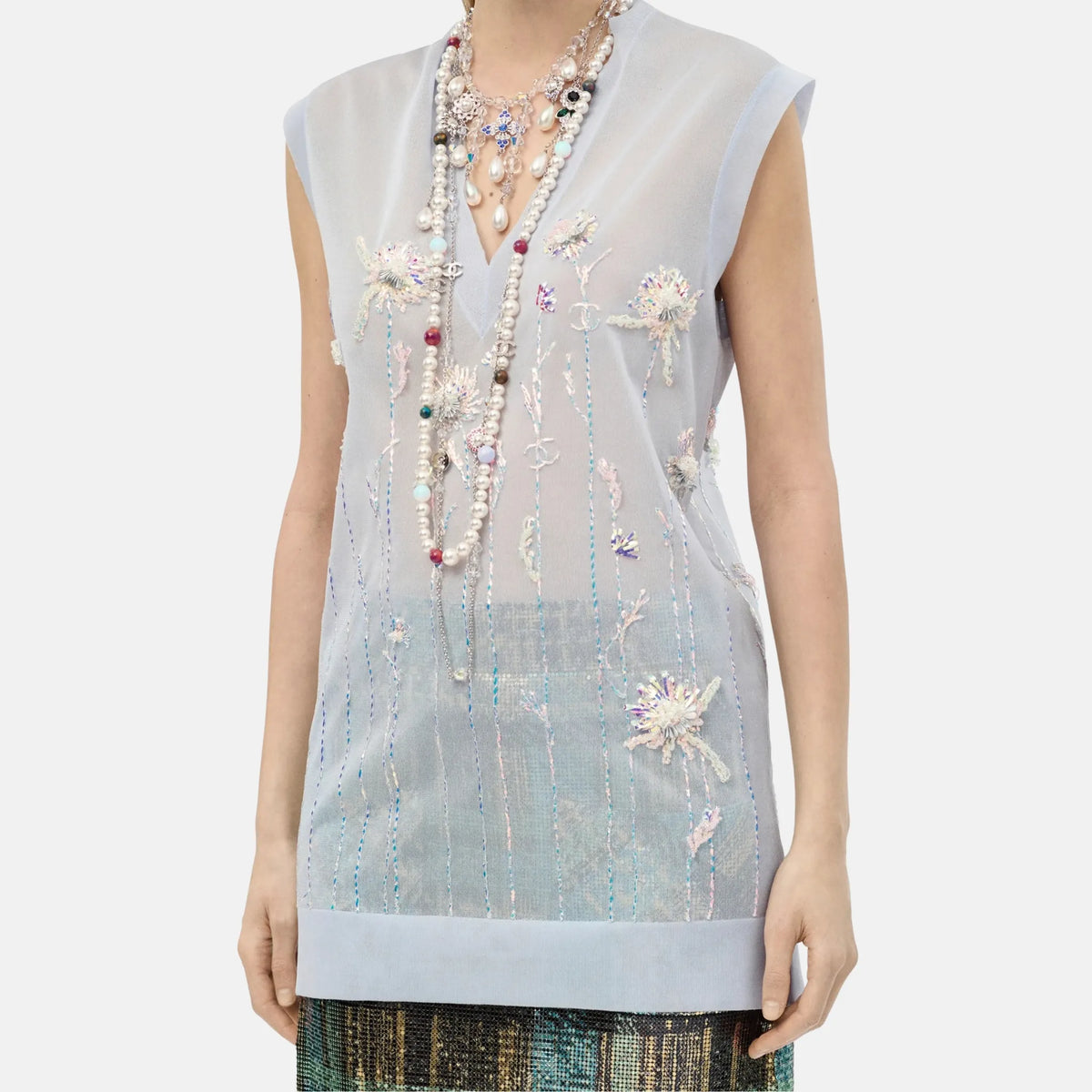 Top Silk in Light Blue