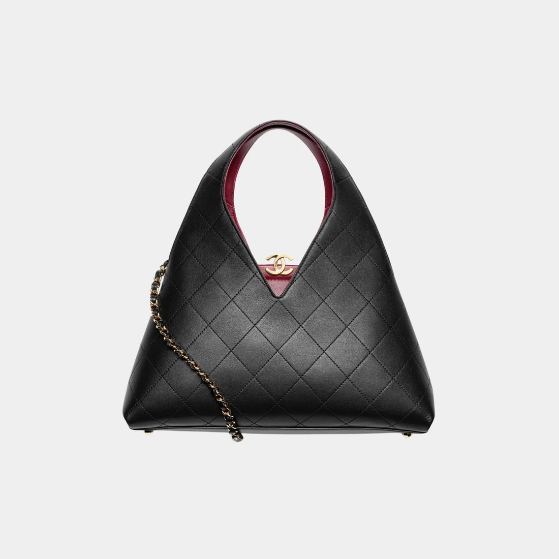 Chanel Tote in Black Calfskin & Gold-Tone Metal, Front