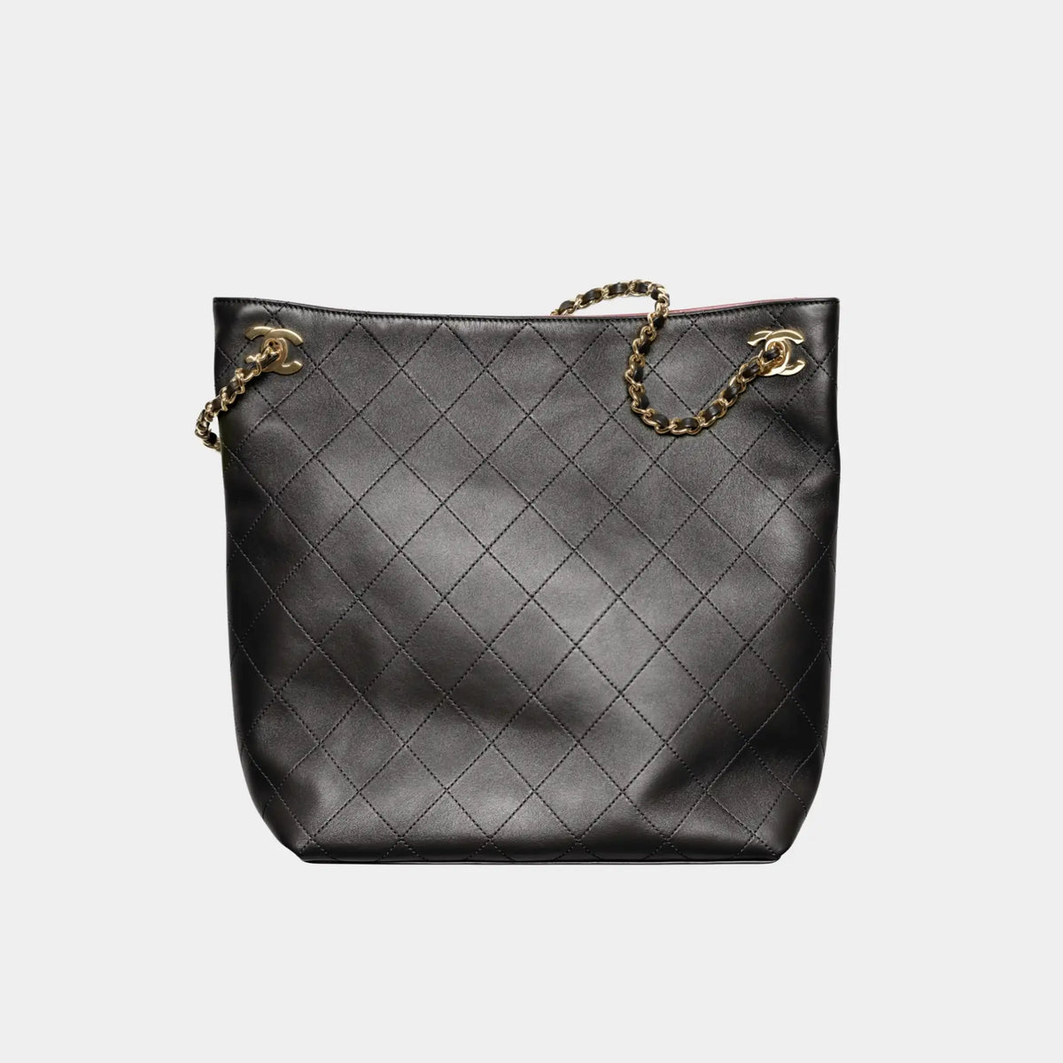 Tote in Black Lambskin