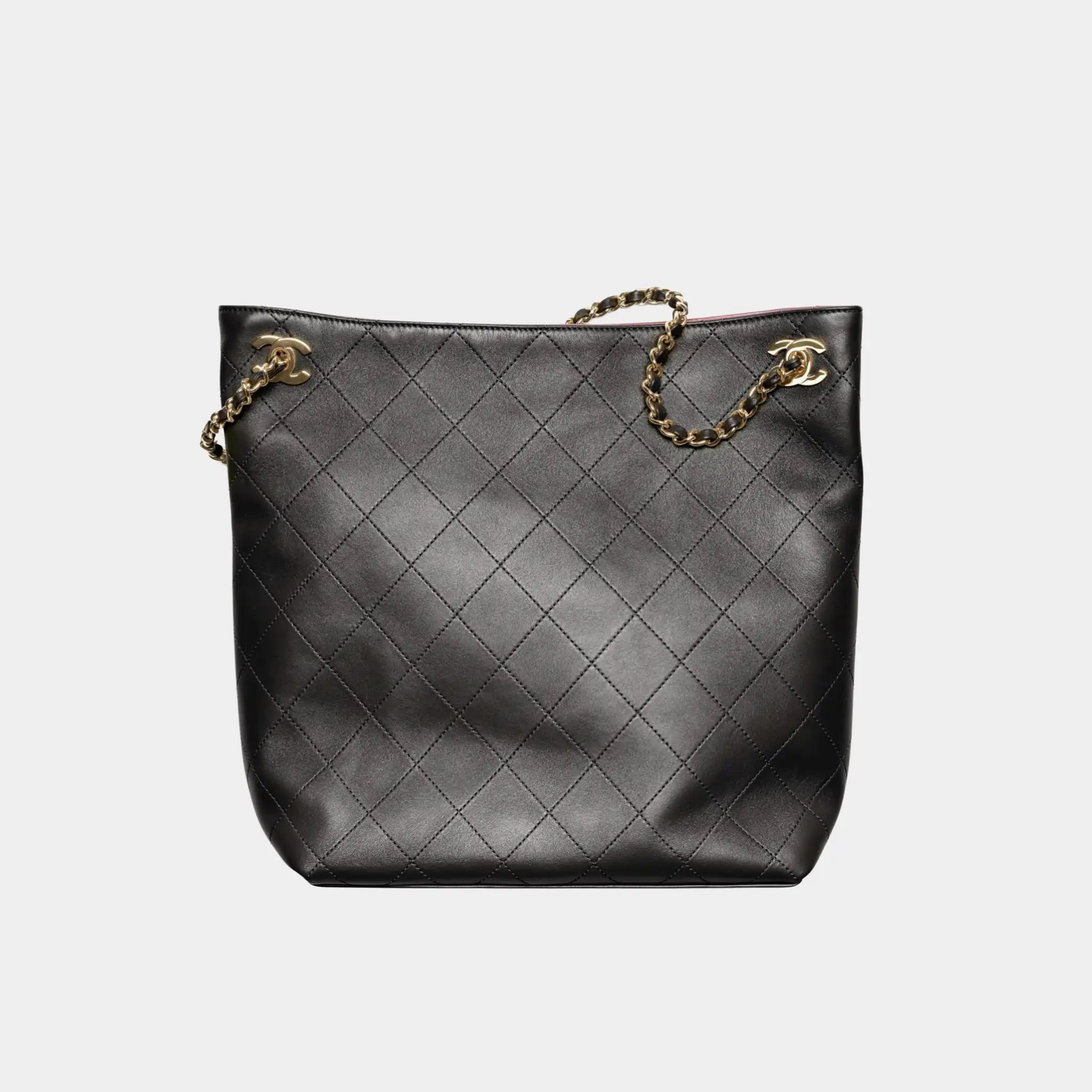 Chanel Tote in Black Lambskin, Front