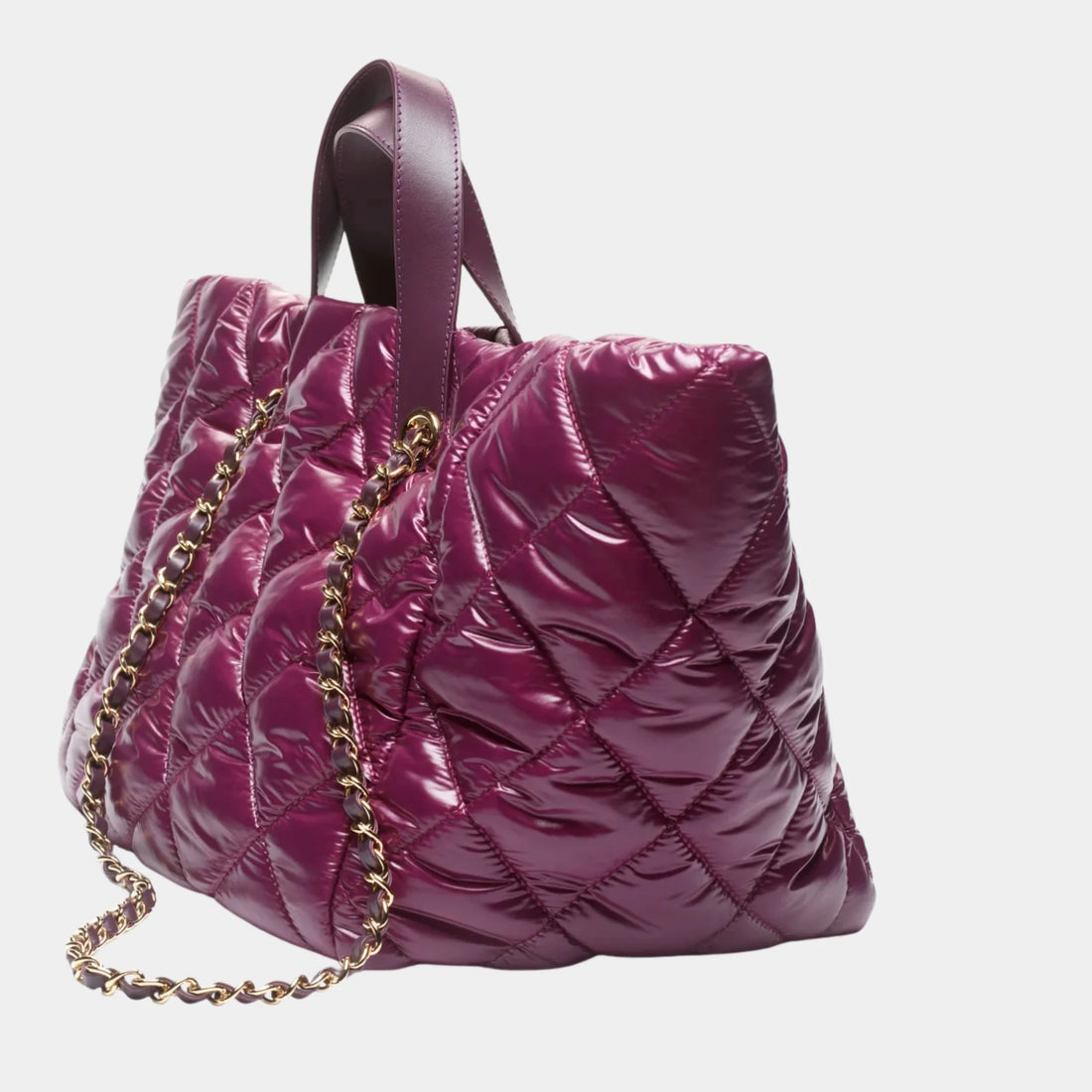 Chanel Tote Nylon, Wool & Gold-Tone Metal Burgundy, Ecru & Black