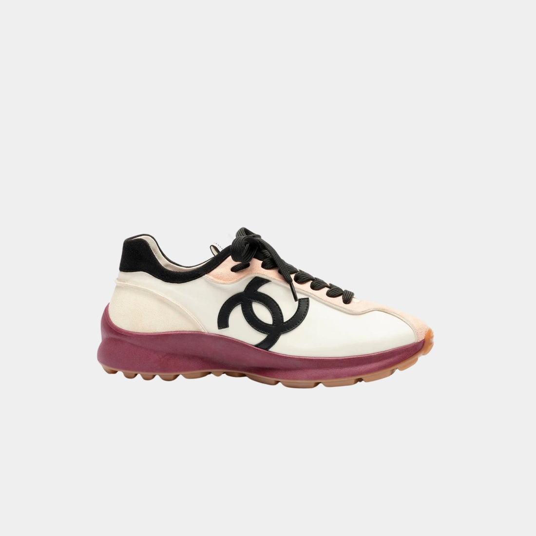 Trainers Calfskin & Suede Calfskin White Light Pink & Black