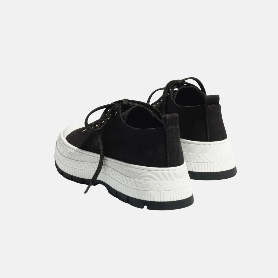 Chanel Trainers in Cotton, Black, Back