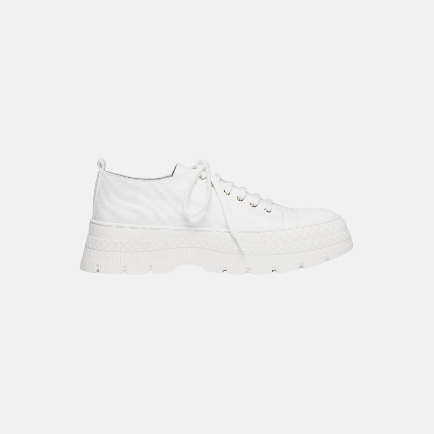 Chanel Trainers in Cotton, White, Side