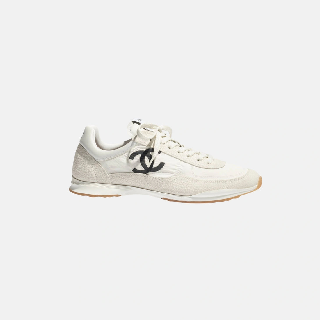 Chanel Trainers in Fabric and Embossed Suede Calfskin, Side