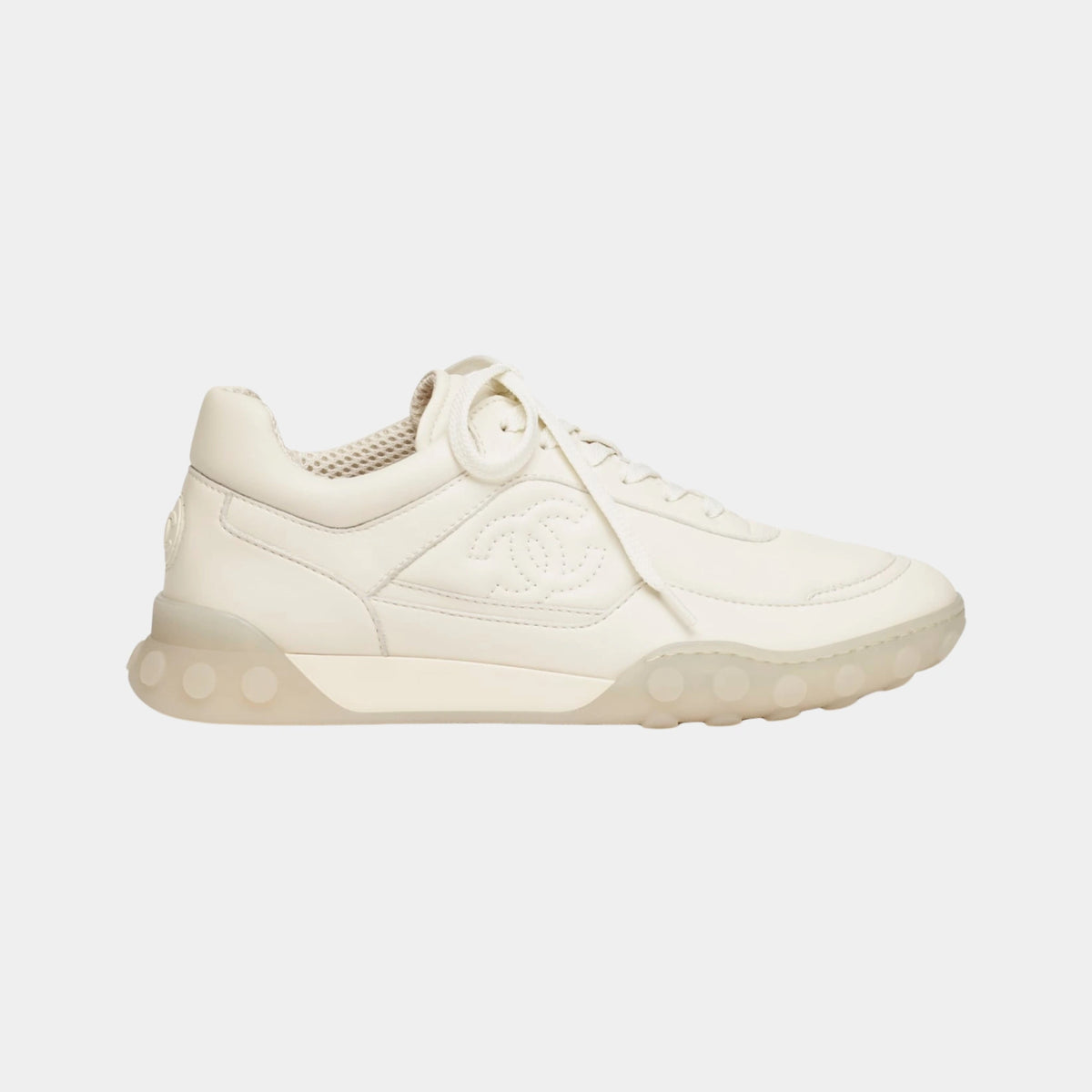 Trainers in Ivory Calfskin