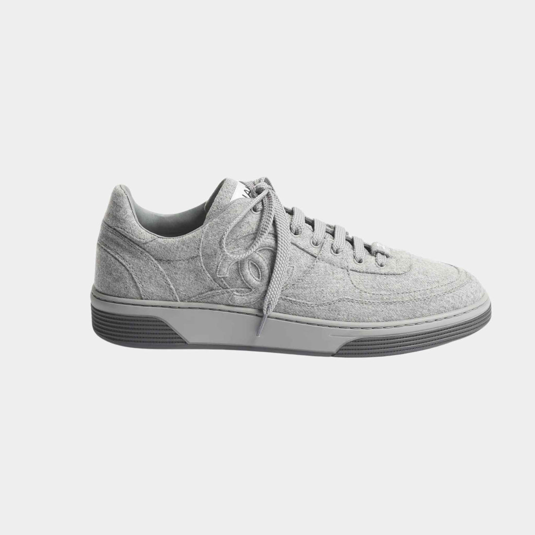 Chanel Trainers Sneakers Wool And Mixed Fibres Light Grey, Side