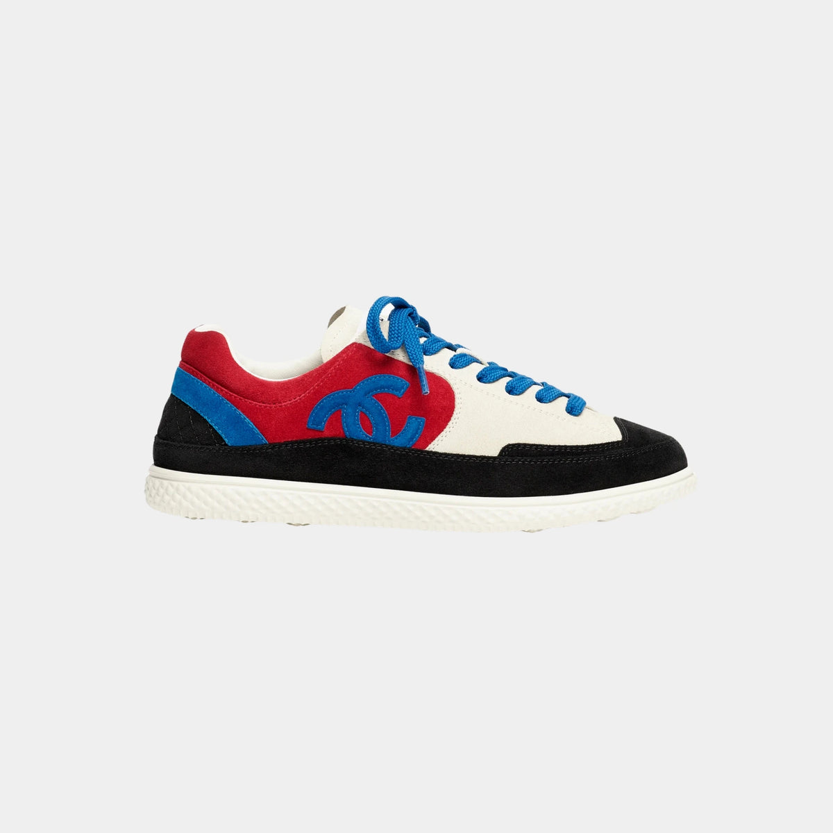 Trainers Suede Calfskin Ivory, Red, Blue & Black