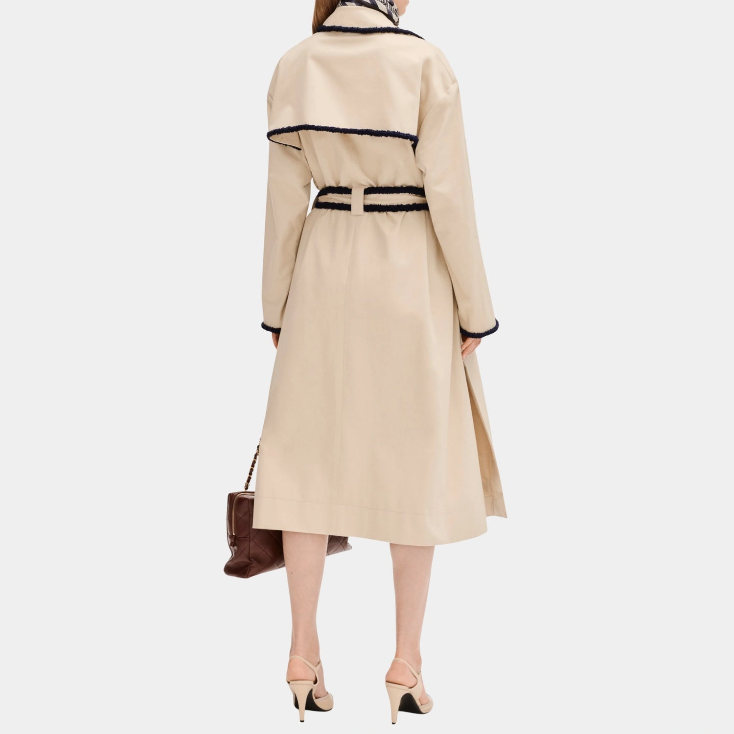 Chanel Trench Coat in Beige Gabardine, Back