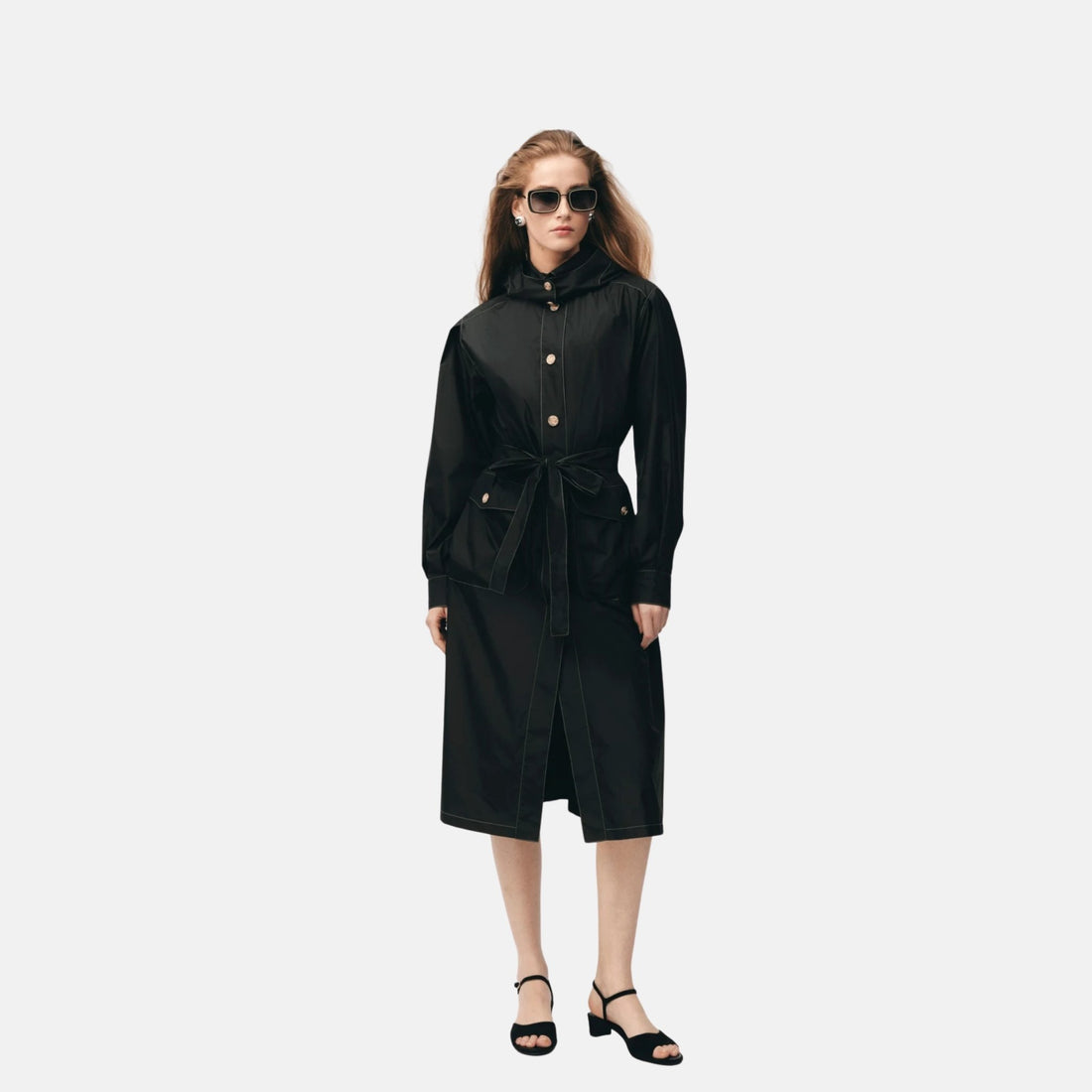 Chanel Trench Coat In Taffeta Silk Coco Beach Collection, Front