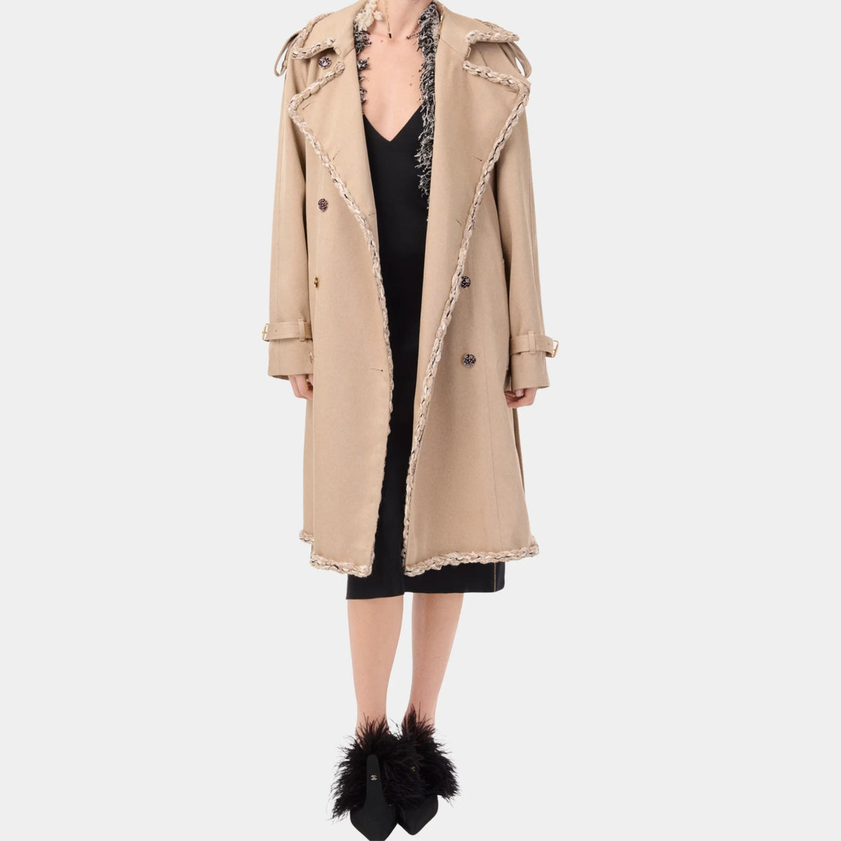 Trench Coat Wool in Oatmeal