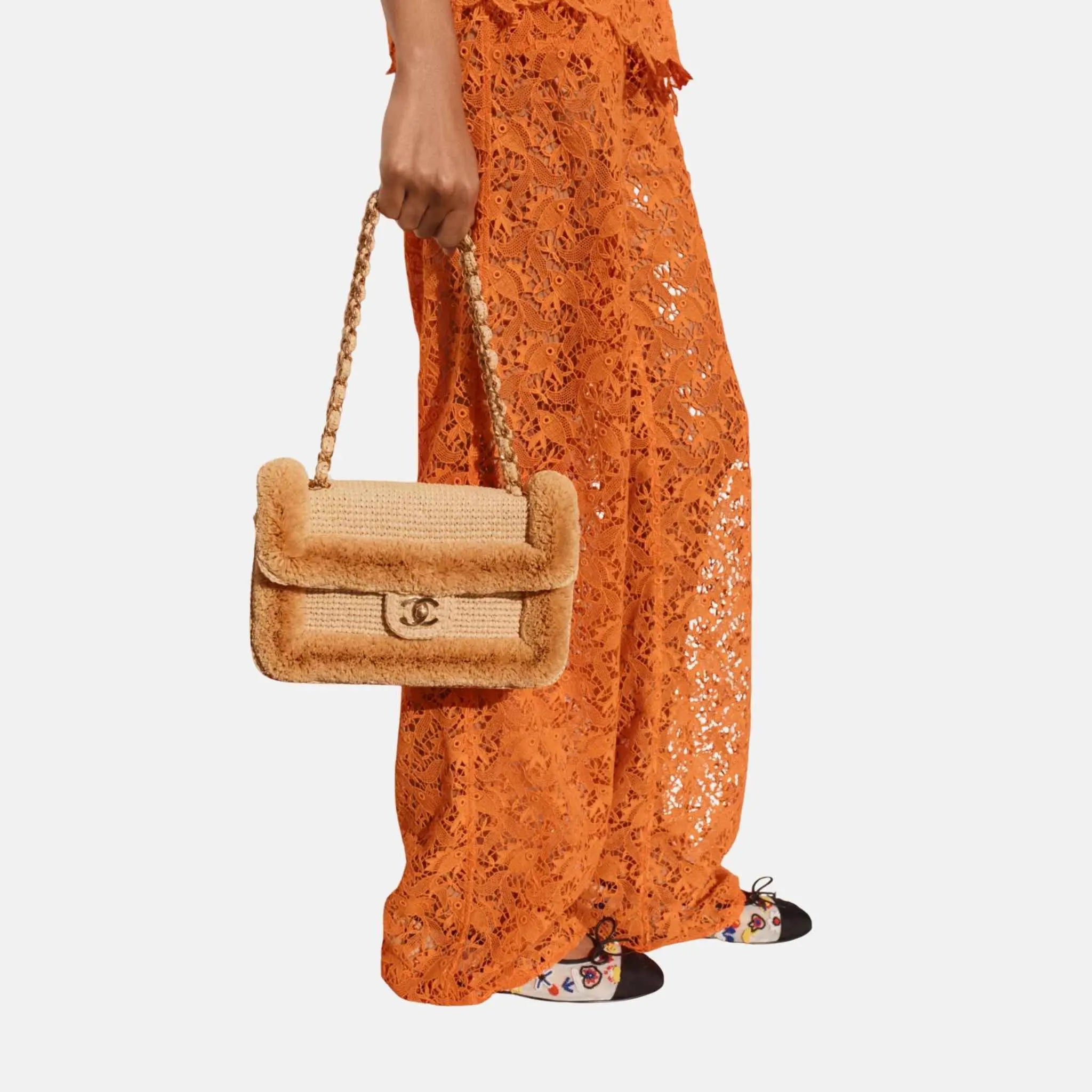 Chanel Trousers Cotton Orange