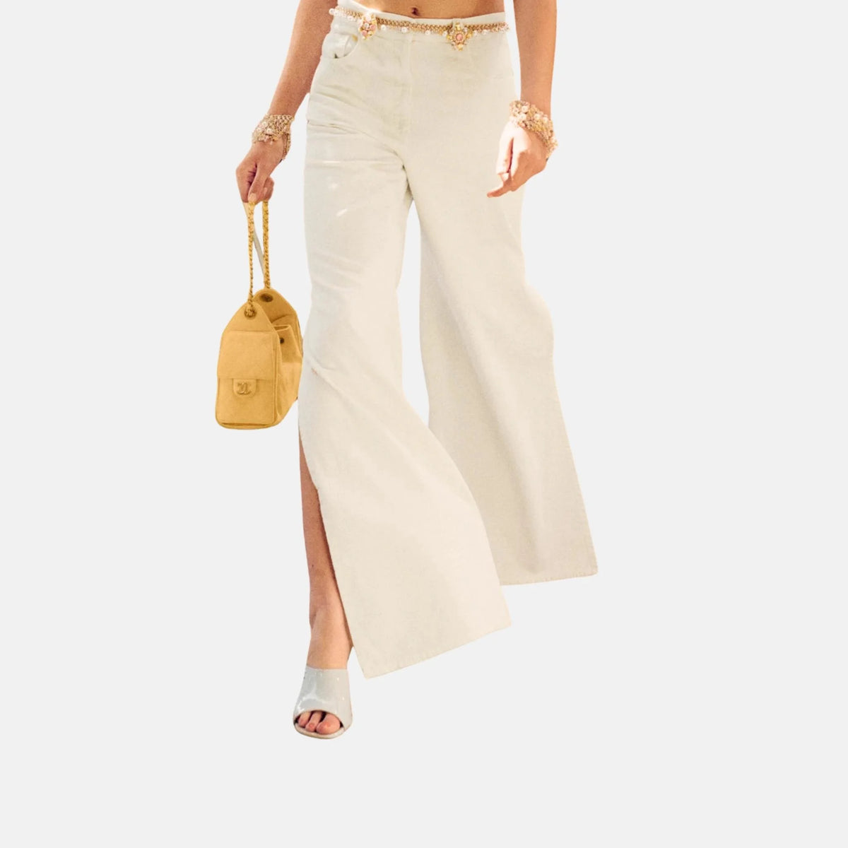 Trousers in Denim Light Yellow