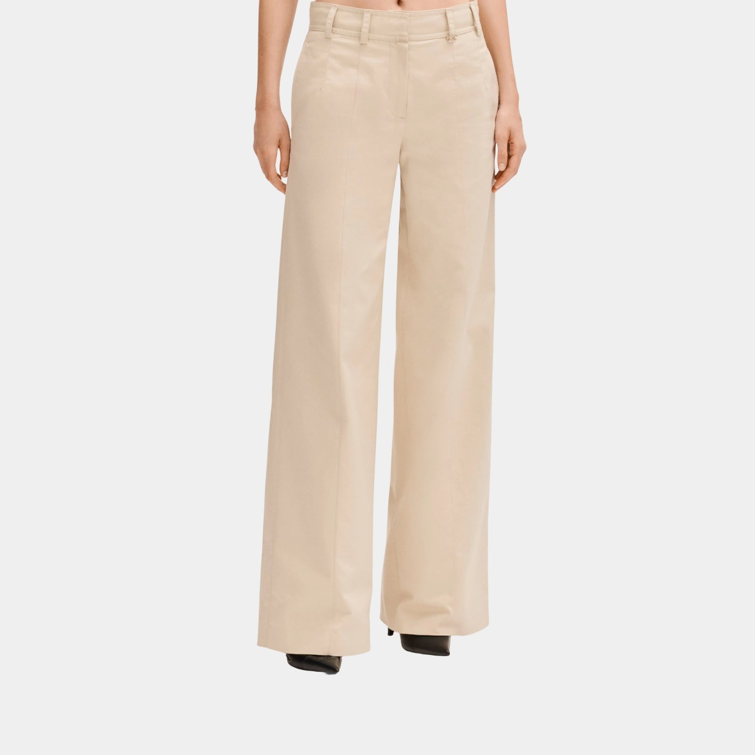 Chanel Trousers in Beige Gabardine, Front