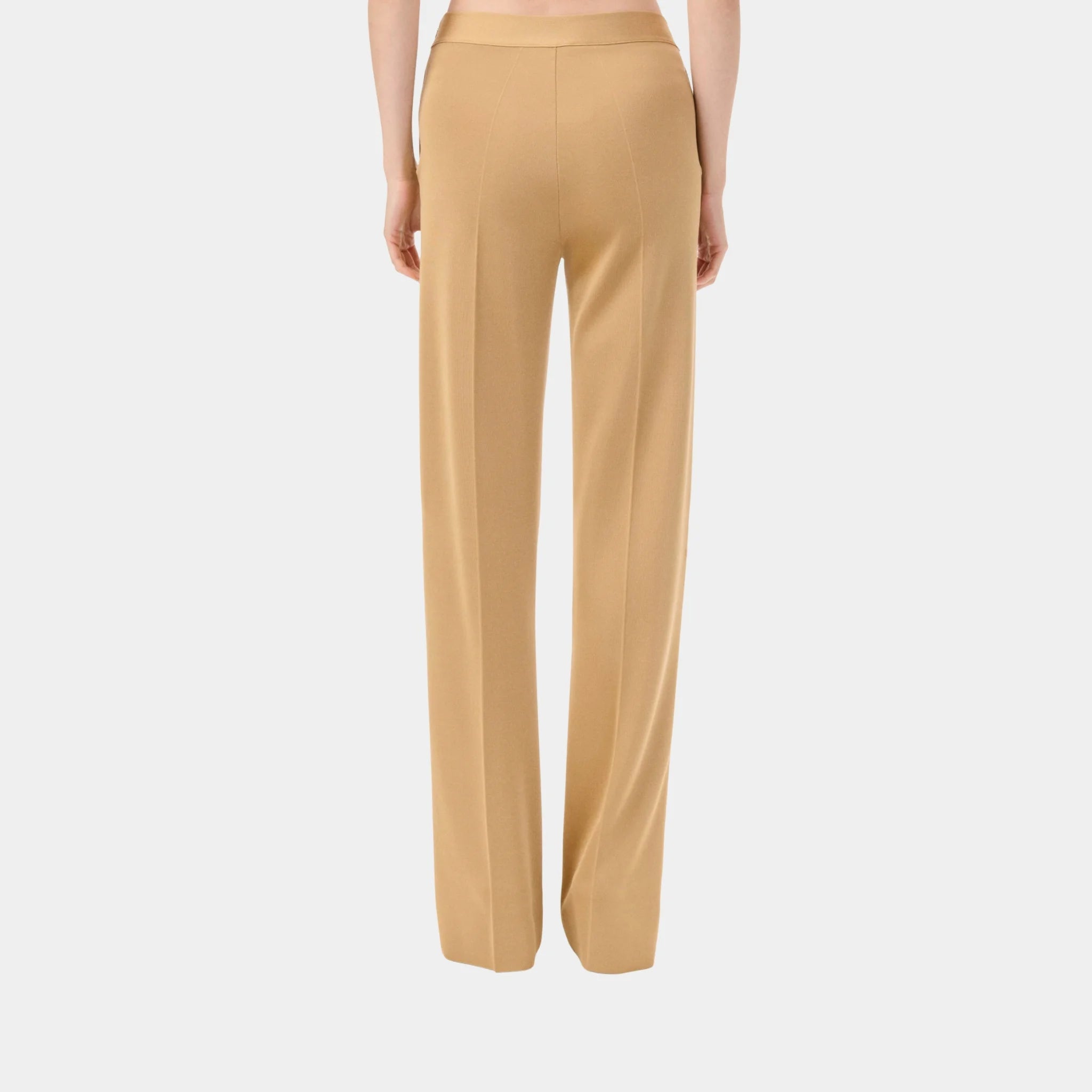 Chanel Trousers in Beige Silk, Back