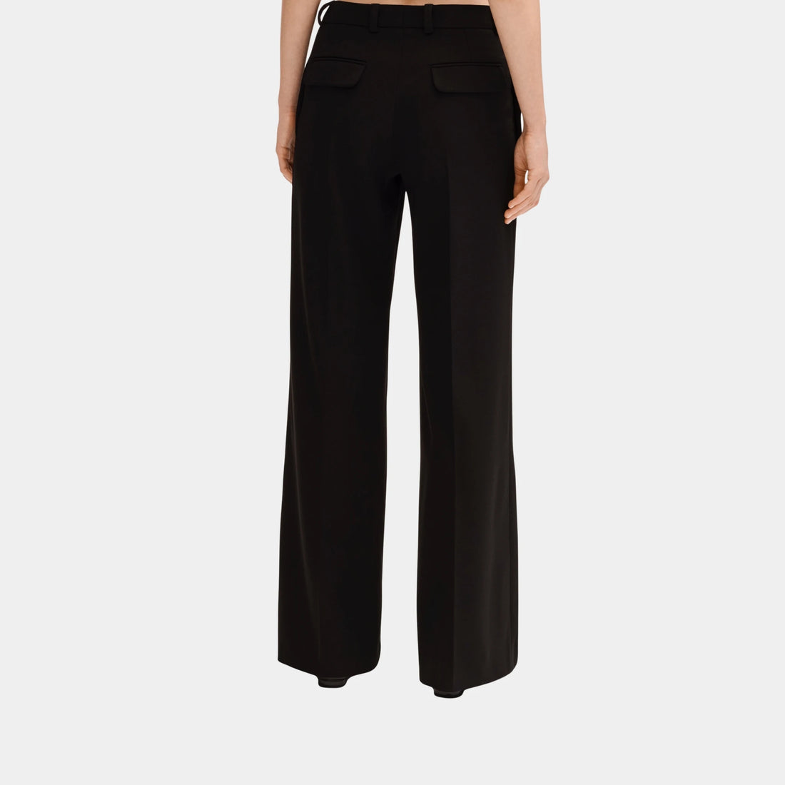 Chanel Trousers in Black Plain Wool, Back