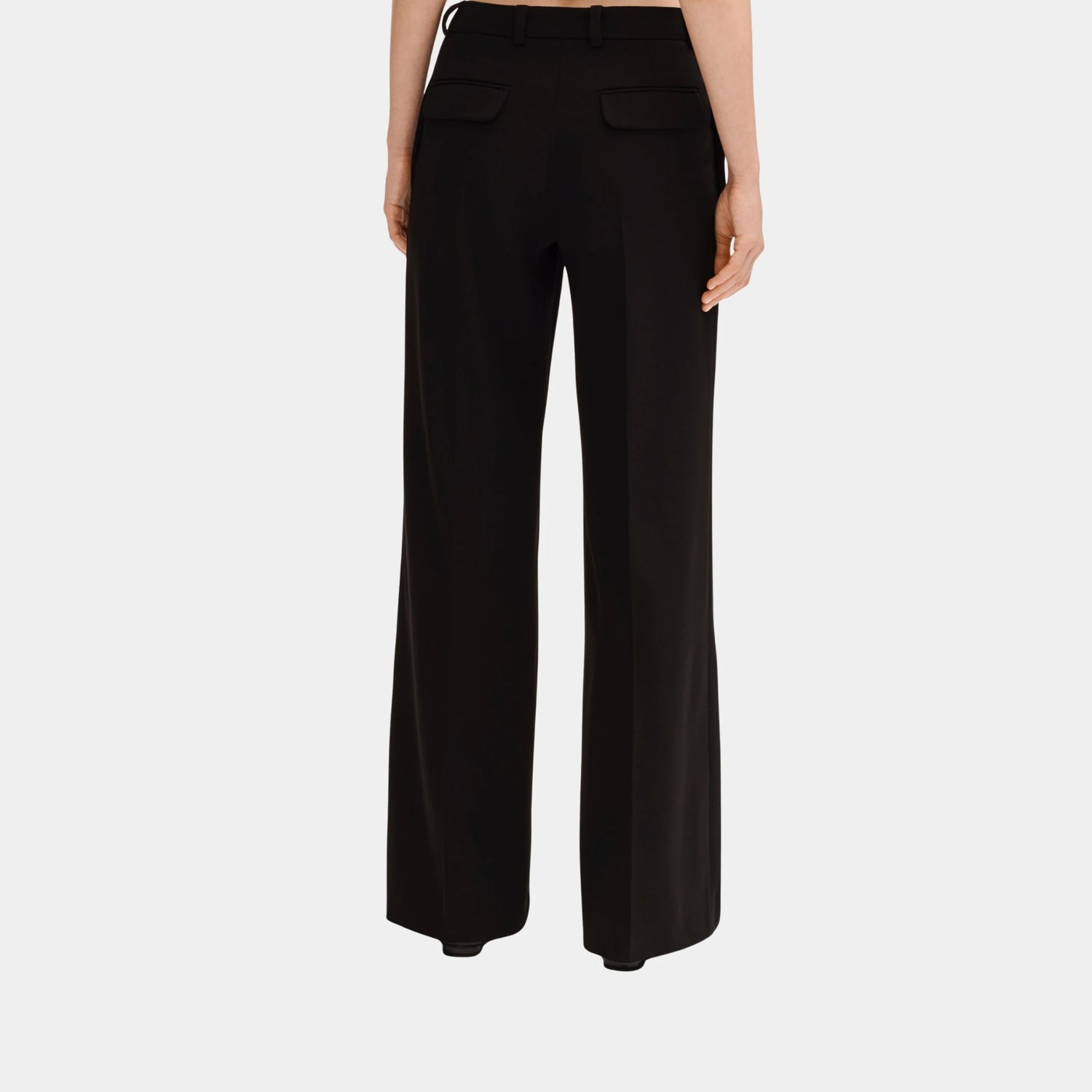 Chanel Trousers in Black Plain Wool, Back