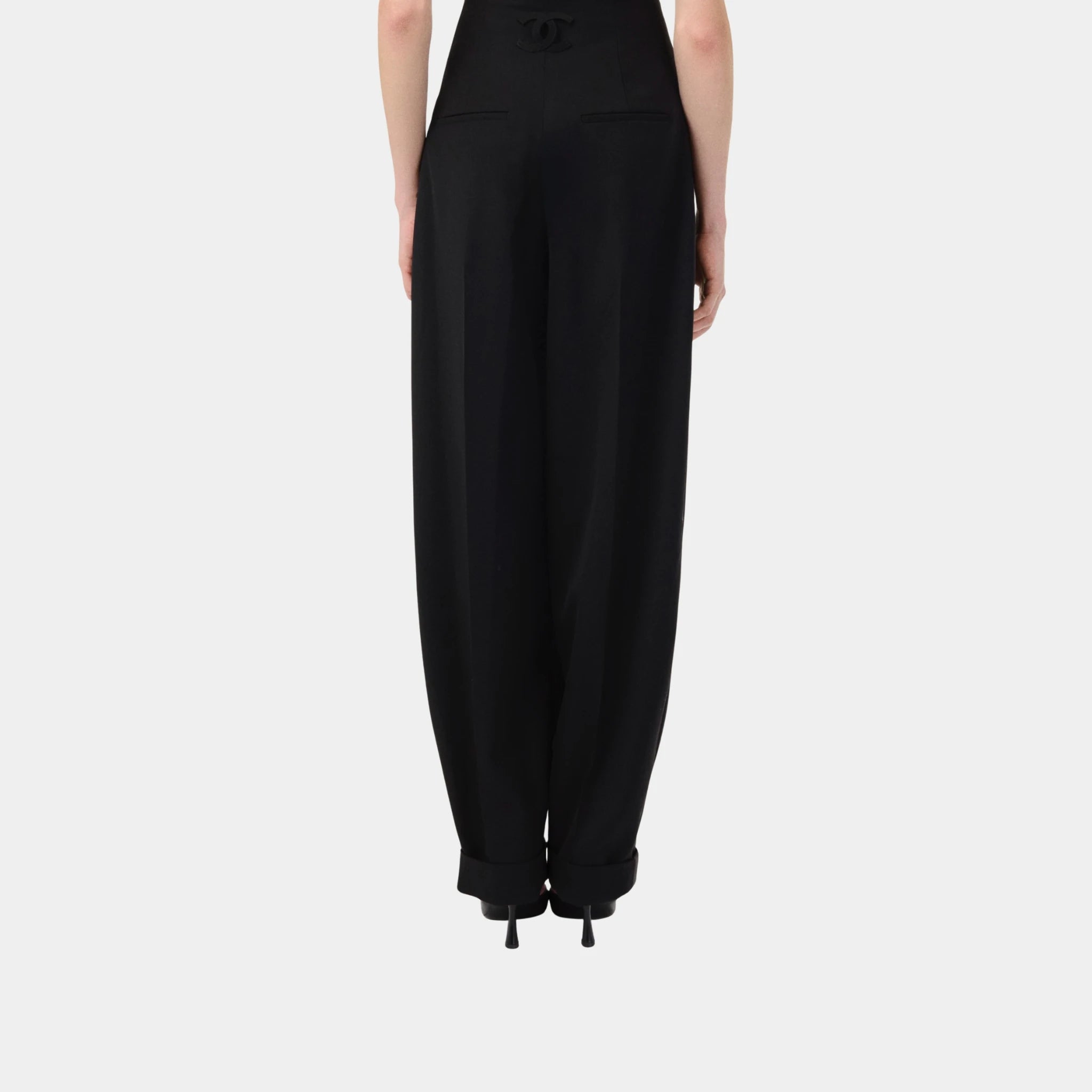 Chanel Trousers in Black Wool, Back