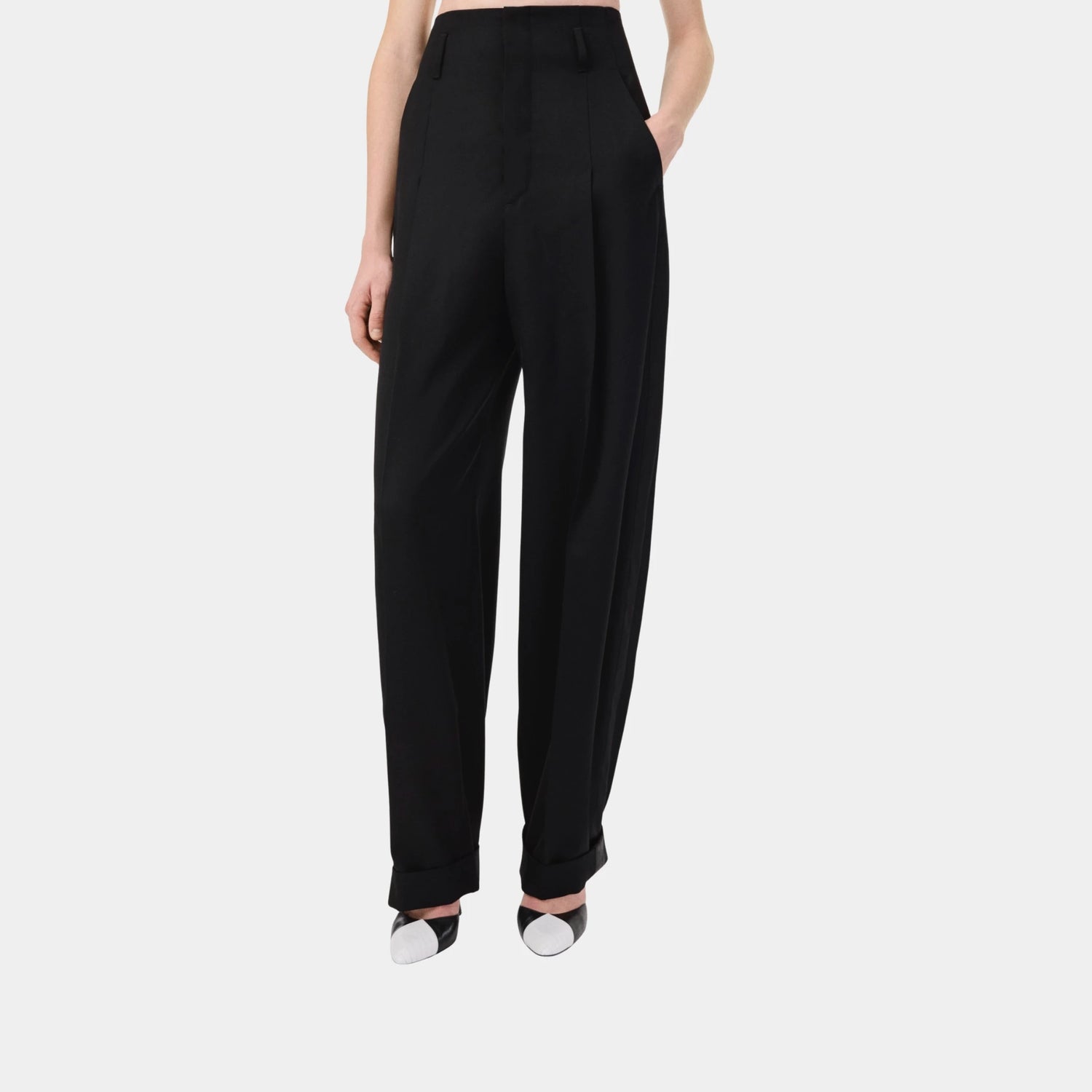 Chanel Trousers in Black Wool, Front