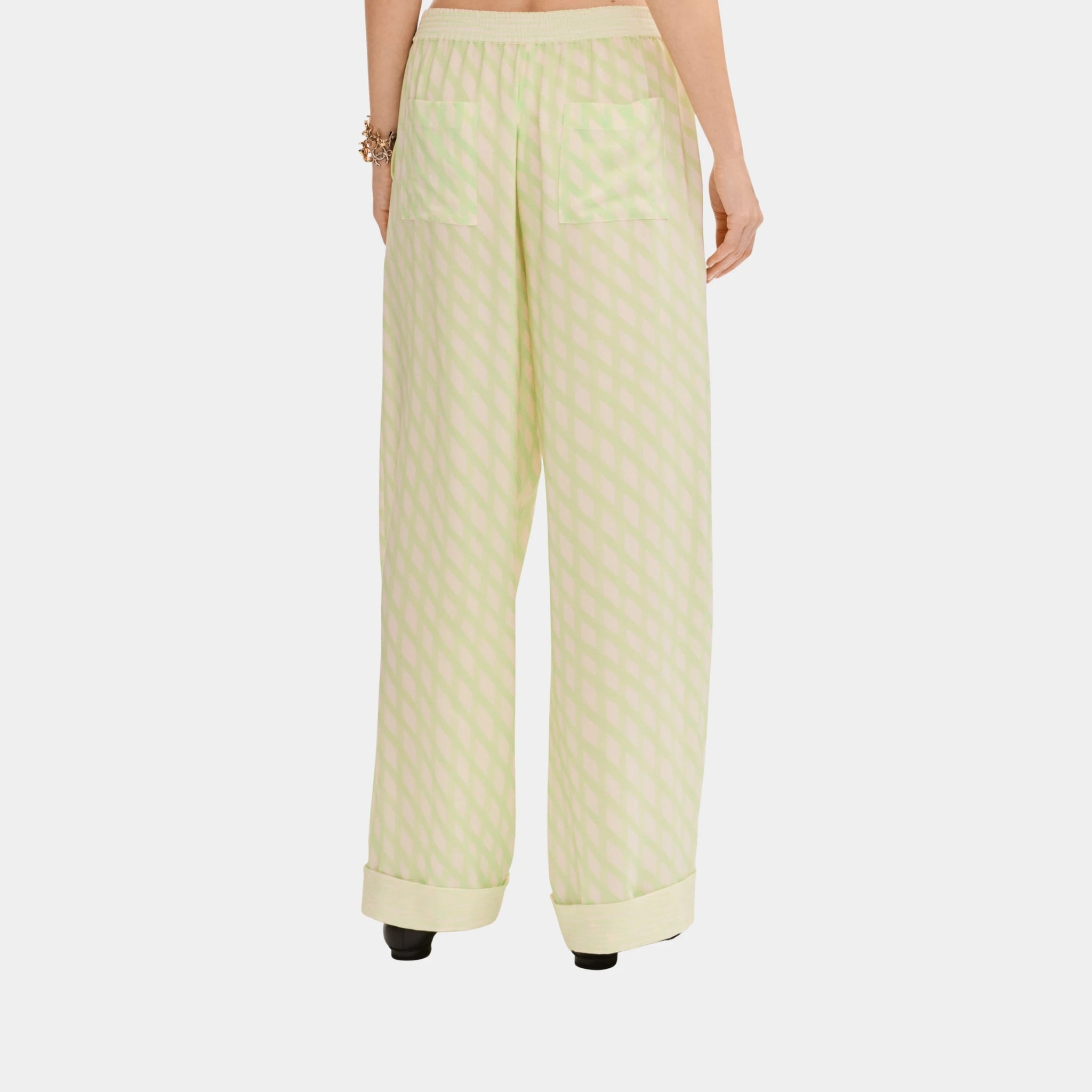 Chanel Trousers in Printed Crepe de Chine, Back