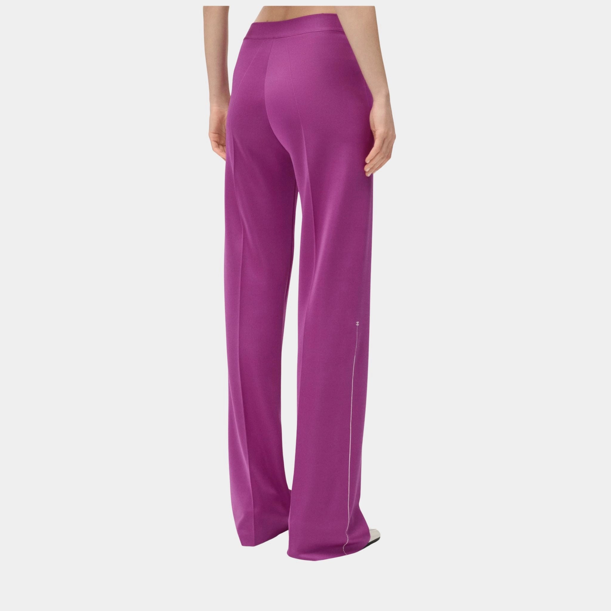 Trousers Silk Camelia &amp; White