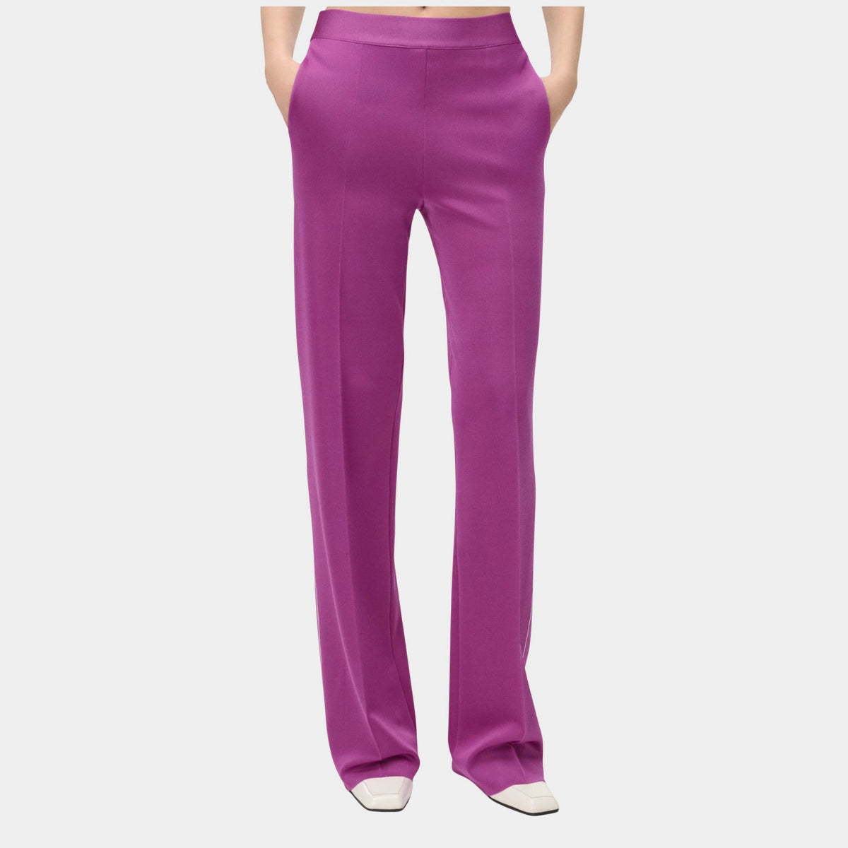 Trousers Silk Camelia & White