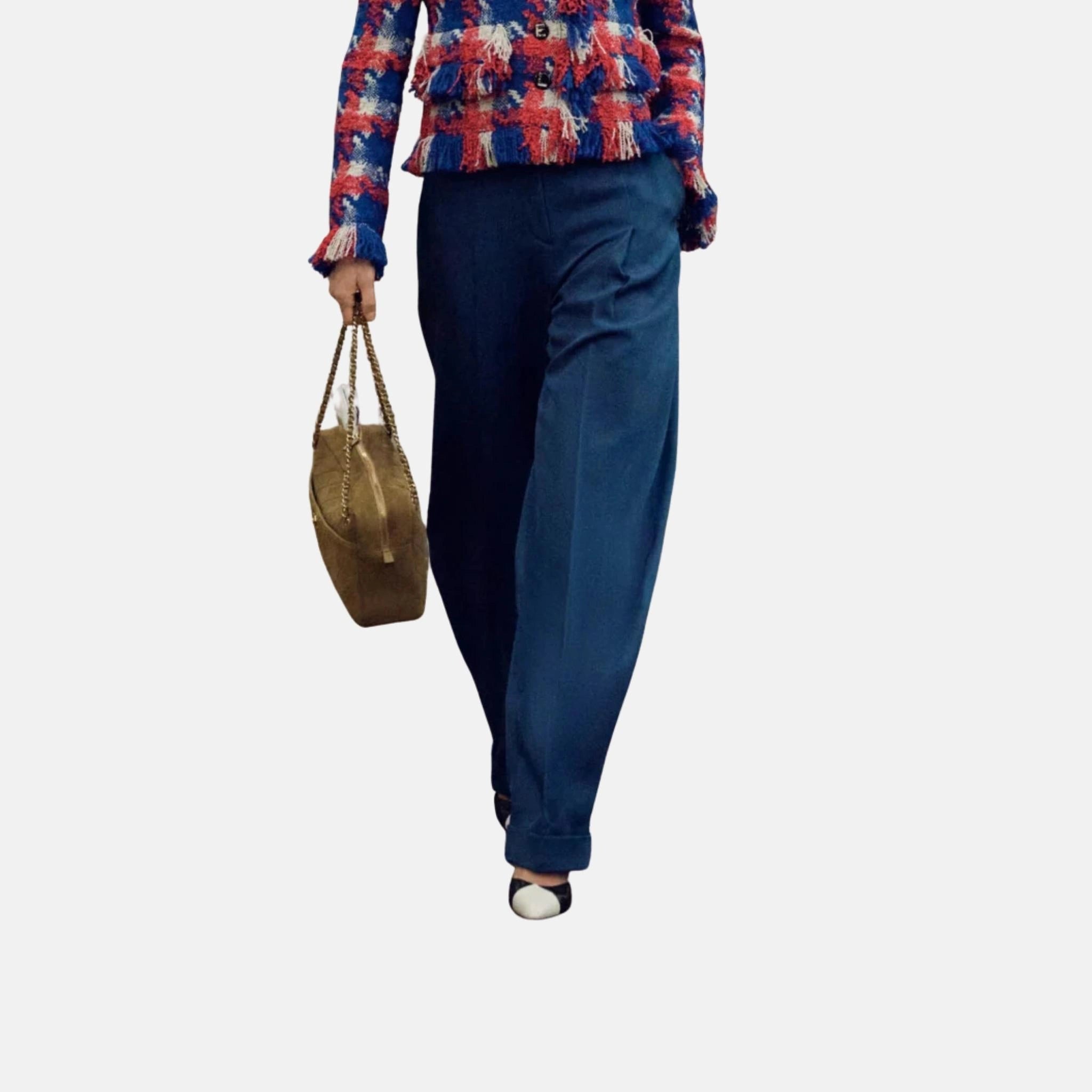 trousers in blue wool