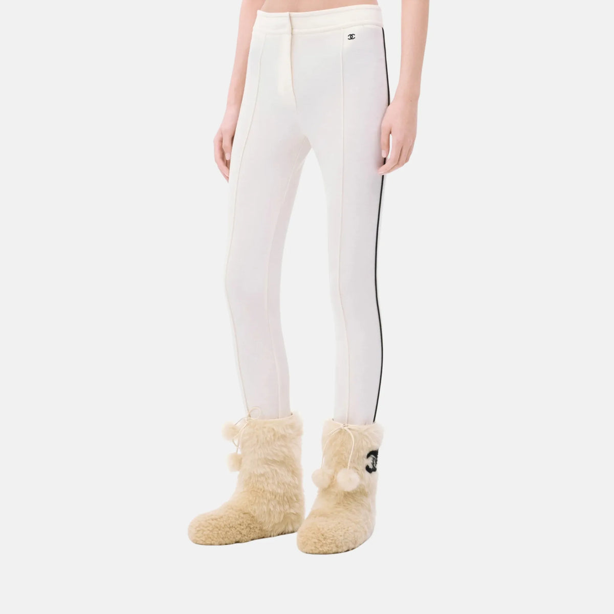 Trousers Wool in Ecru — Ecru