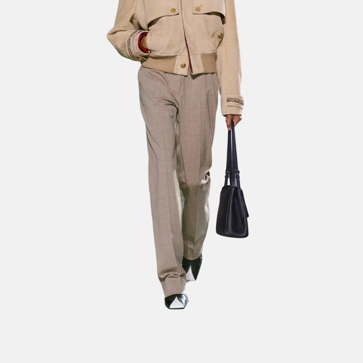 Chanel Trousers Wool in Linen Beige
