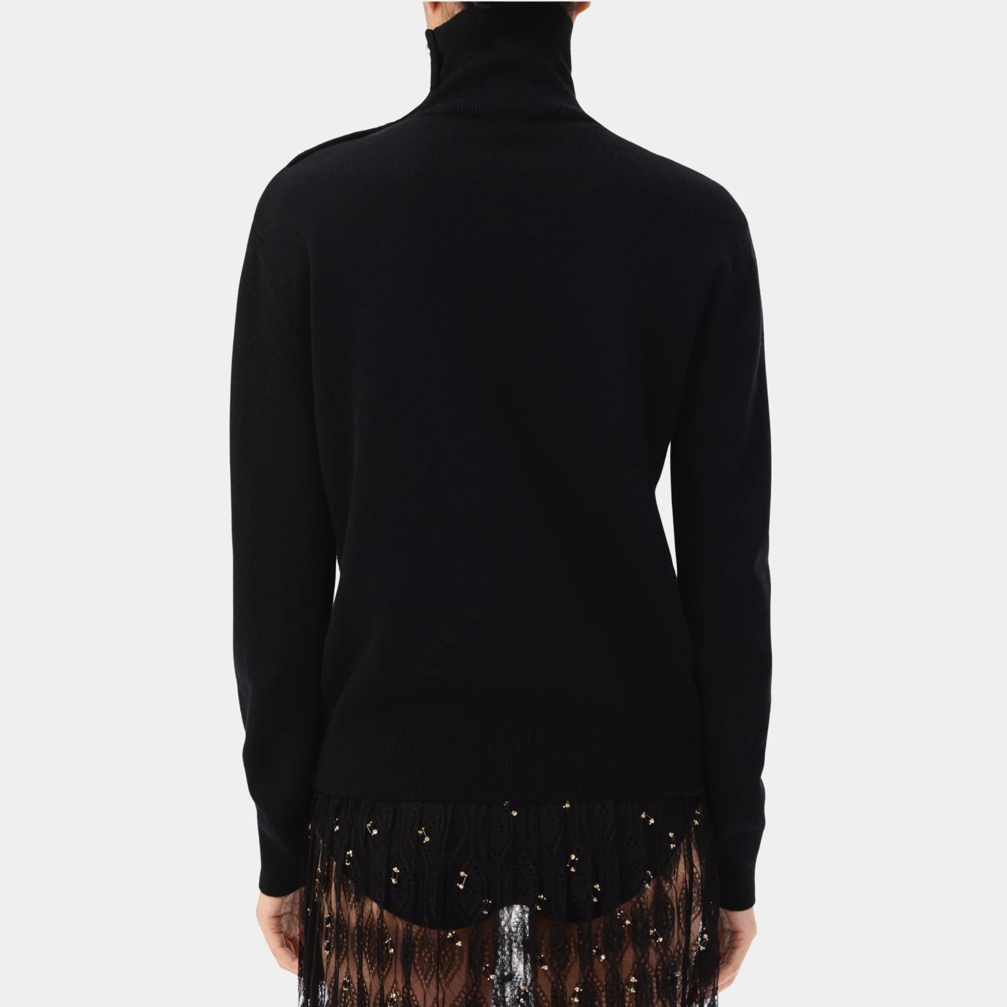 Chanel Turtleneck Pullover in Black Cashmere, Back