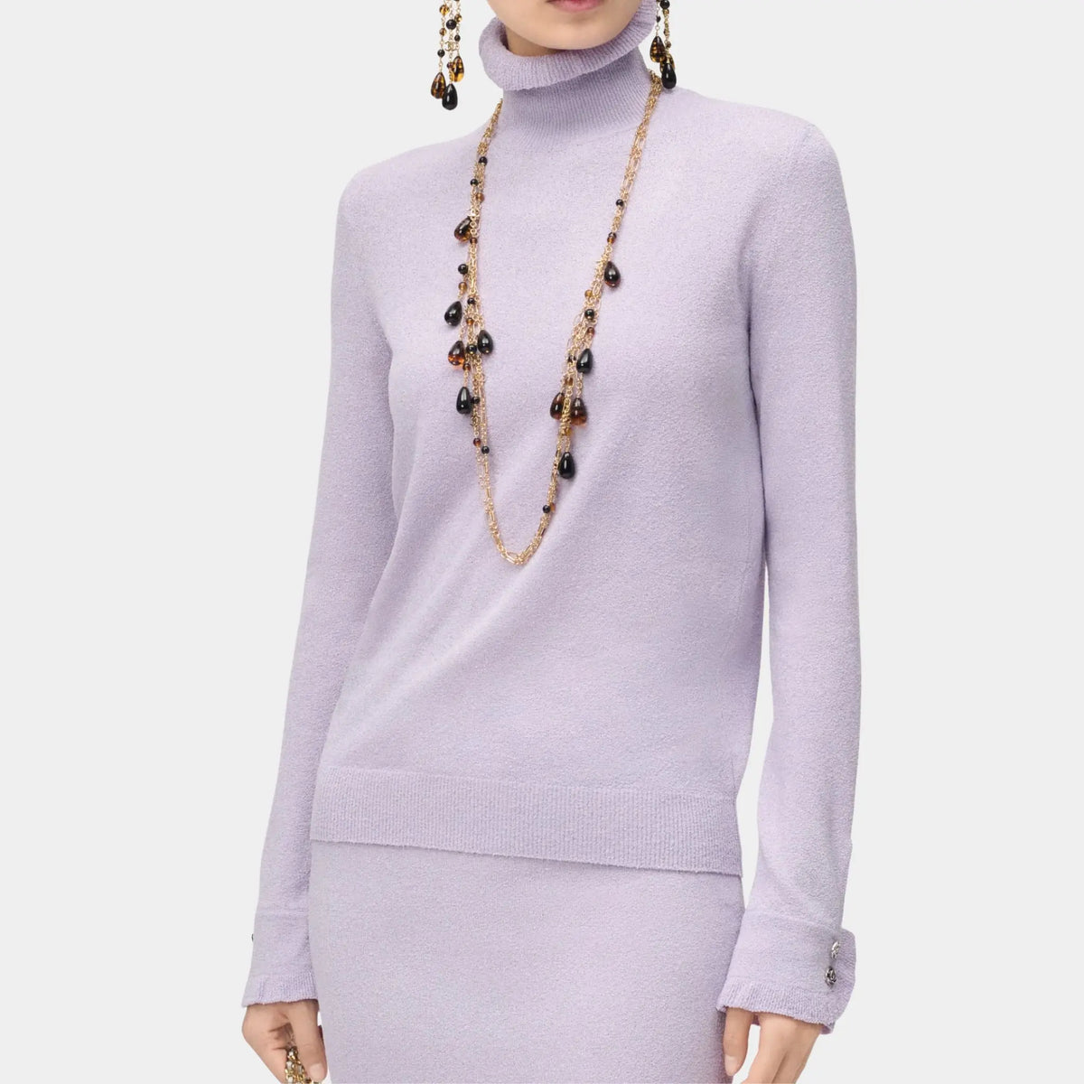 Turtleneck Pullover Silk Lilac