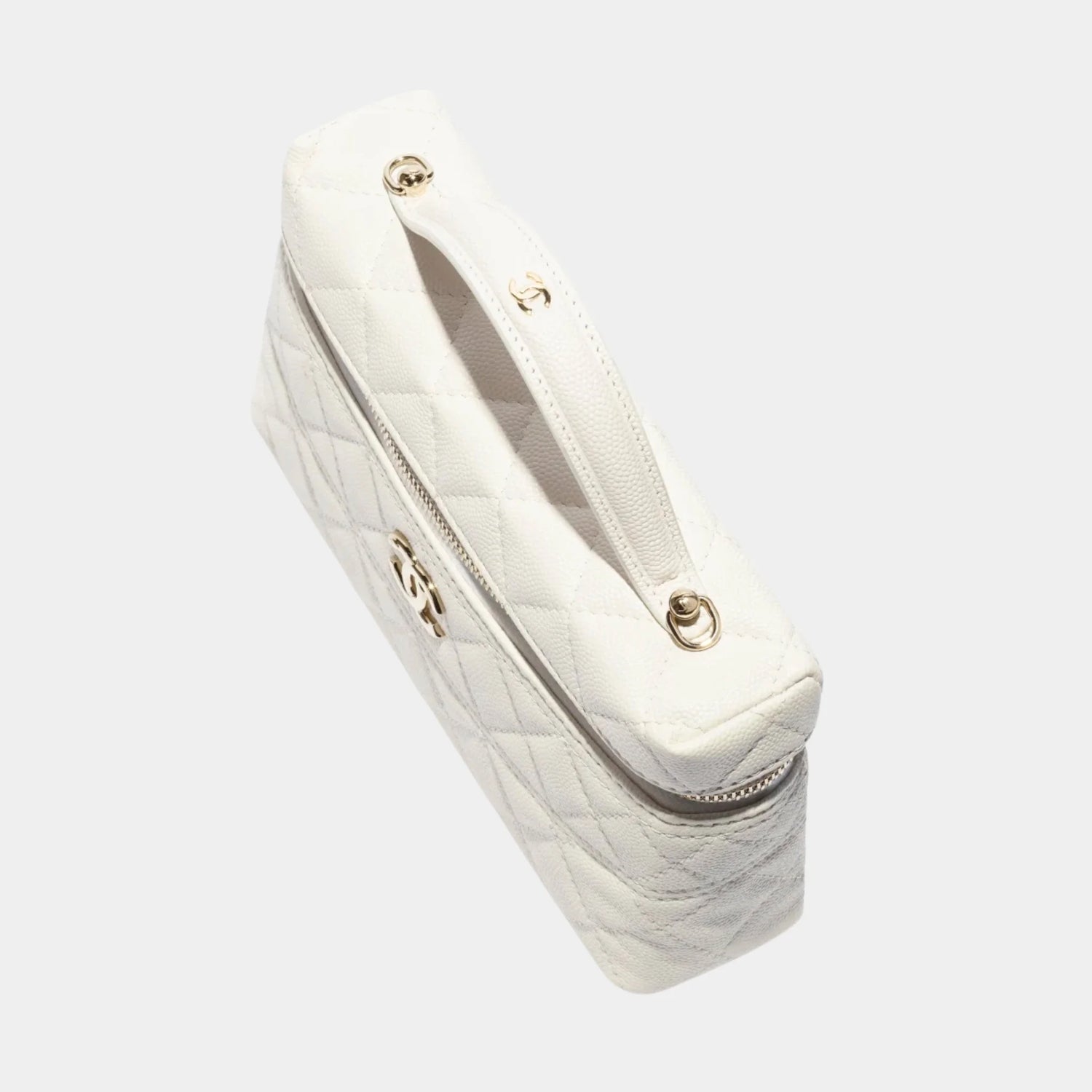 Chanel Vanity Top-handle with Chain Grained Shiny Calfskin, Top