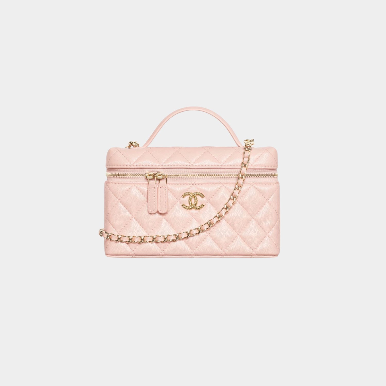 Chanel Vanity With Chain Shiny Calfskin Strass &amp; Gold Tone Metal