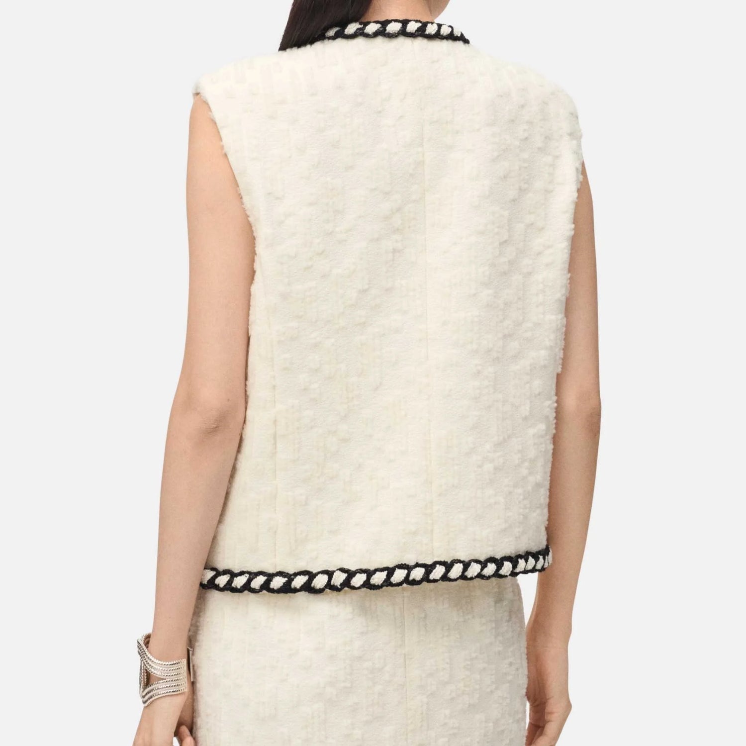 Vest Wool Tweed Ivory