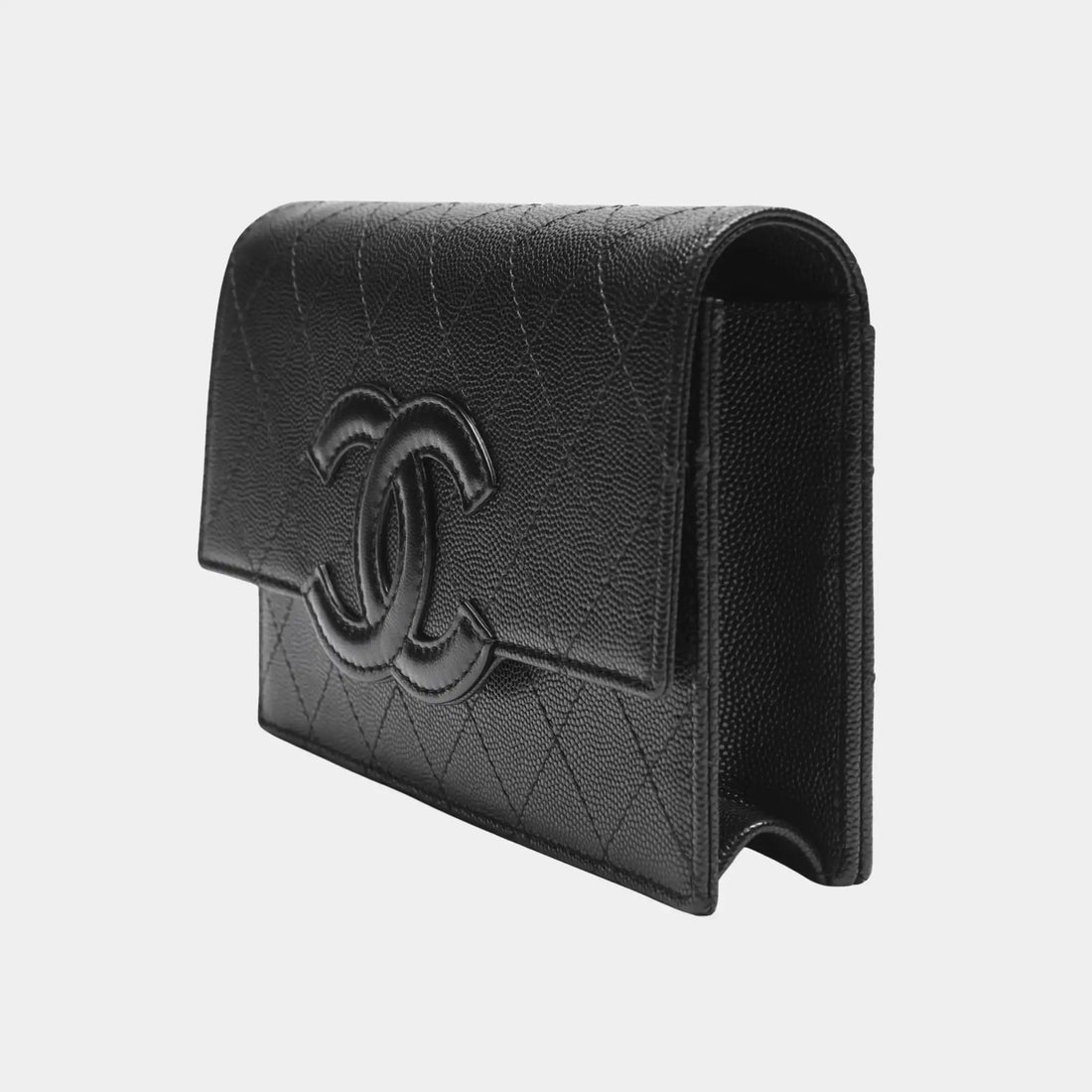 Chanel Wallet on Chain in Black Shiny Grained Calfskin & Lambskin, Back