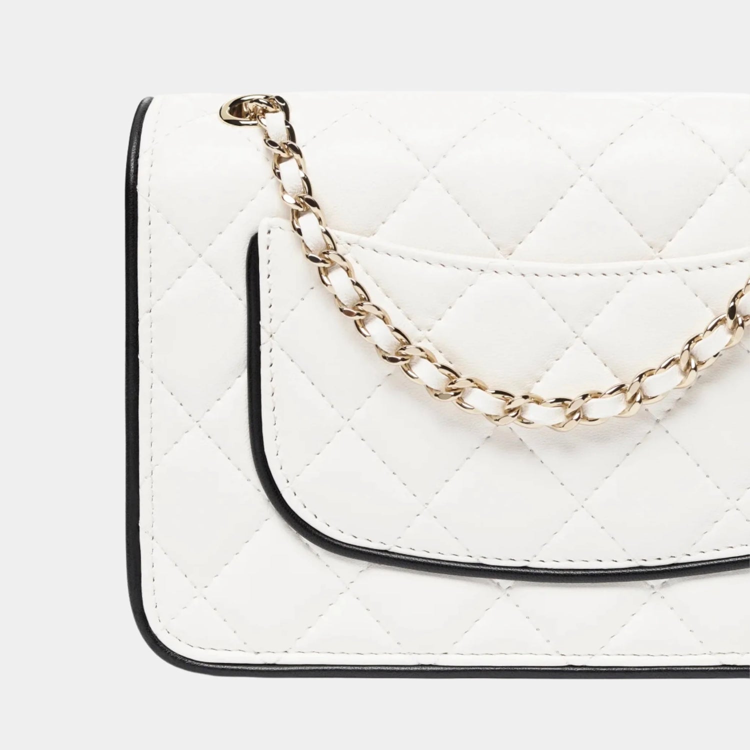 Chanel Wallet On Chain in Lambskin, White, Back
