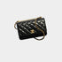 Chanel Wallet On Chain Shiny Lambskin Pearls & Gold-Tone Metal Black, Front