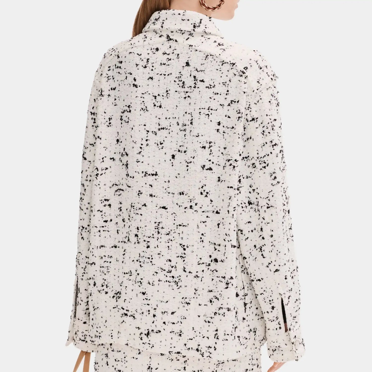 Chanel White and Black Jacket in Tweed, Back