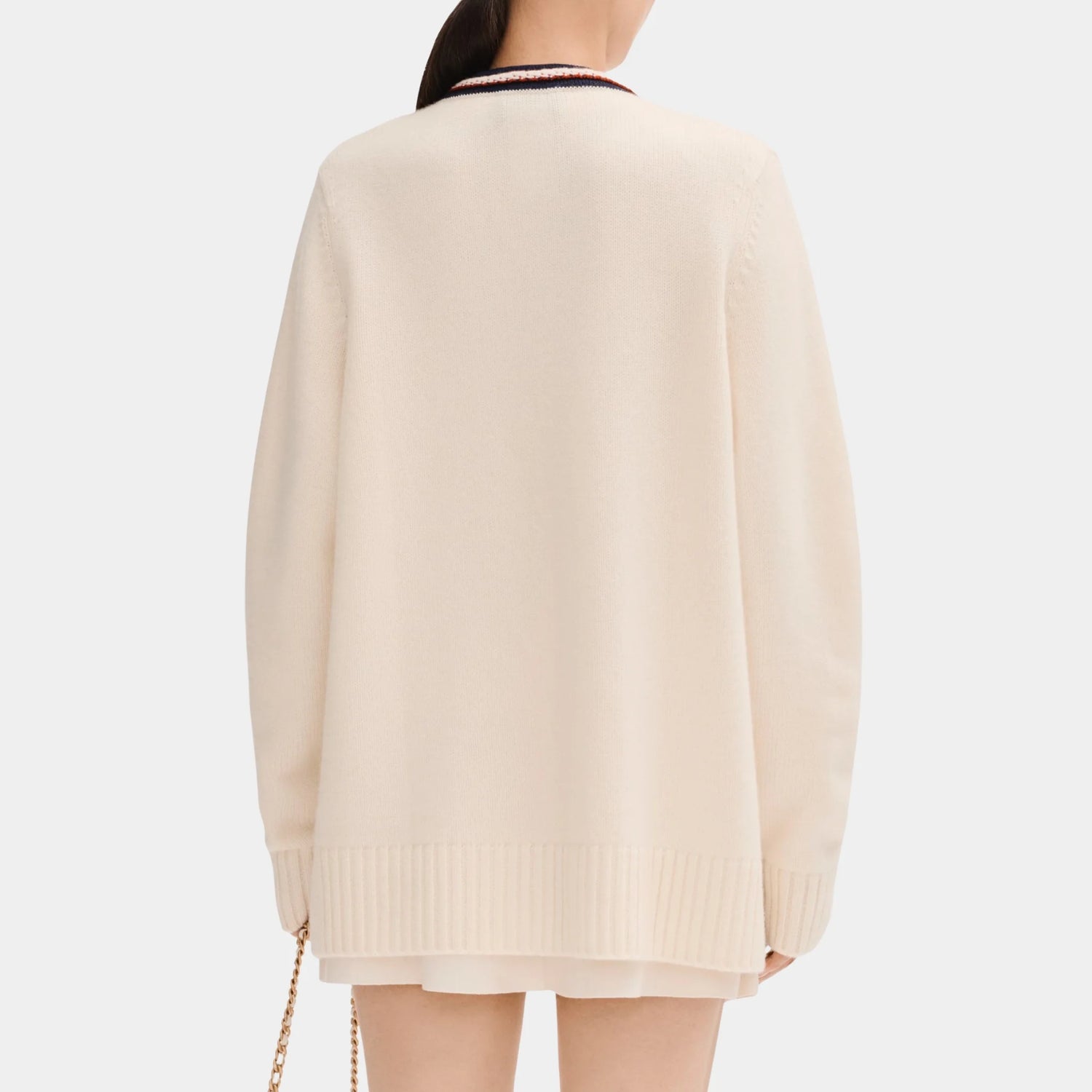 Chanel White Cardigan in Cashmere, Back