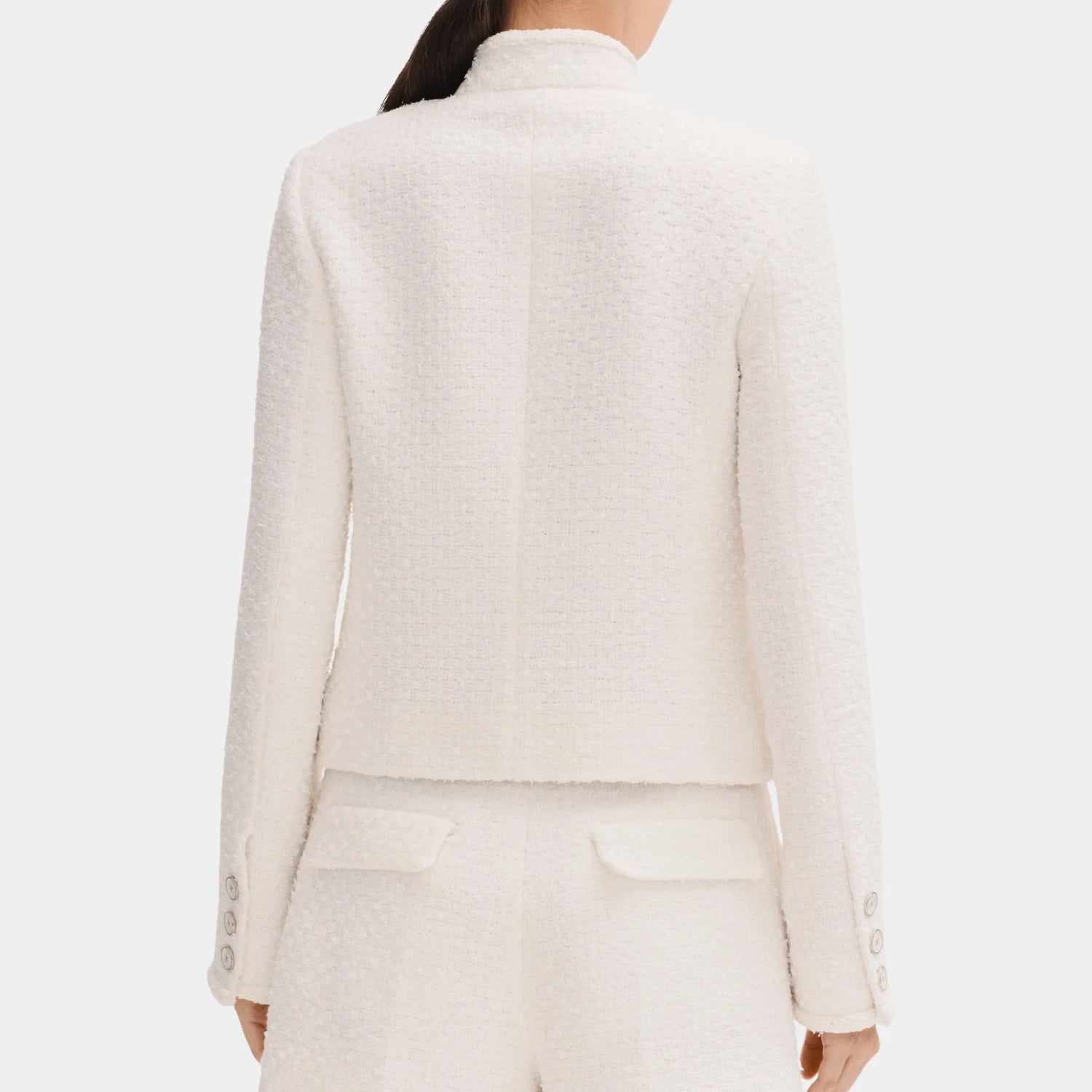 Chanel White Jacket in Tweed, Back